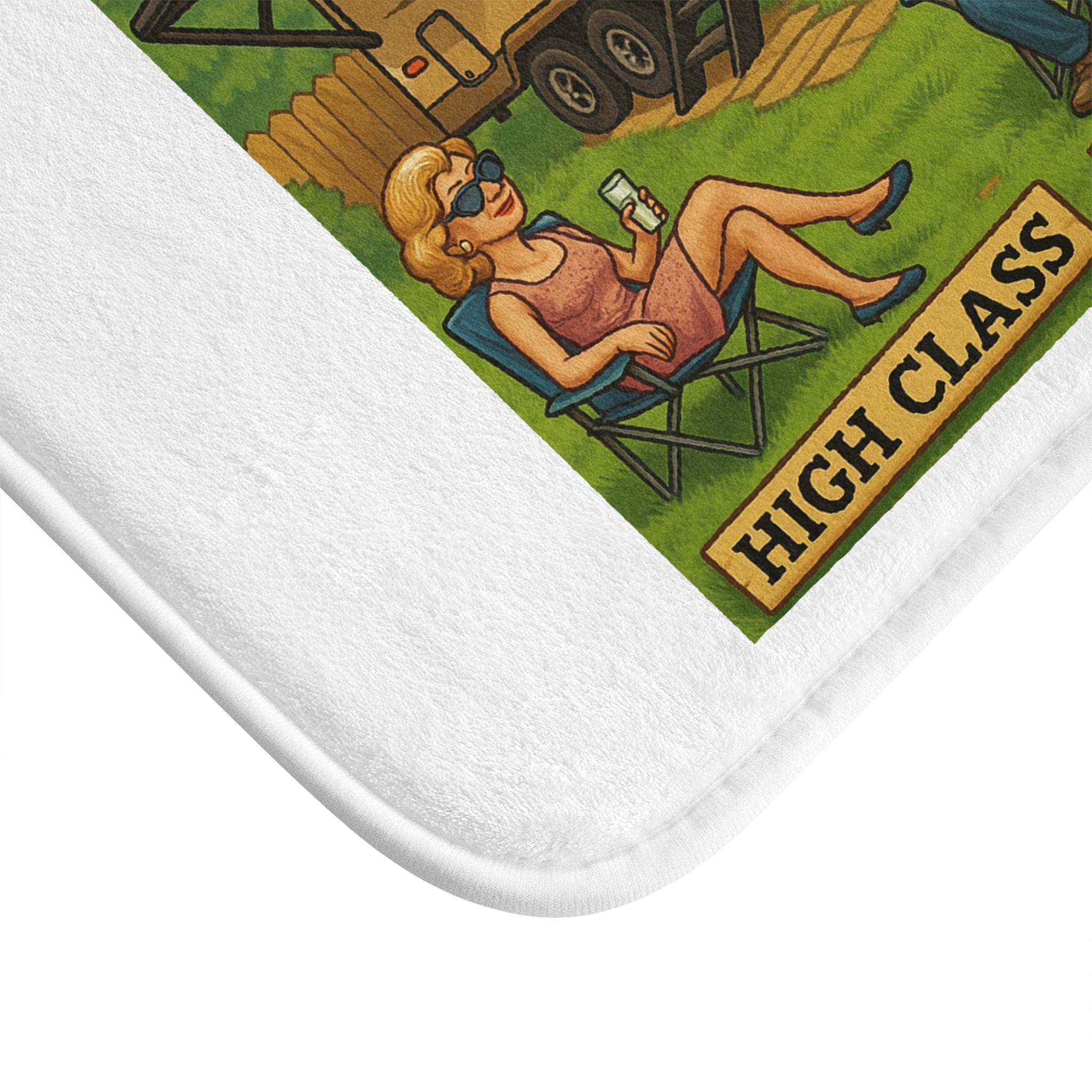 High Class Trailer Trash Bath Mat - Fun Camping Humor Decor