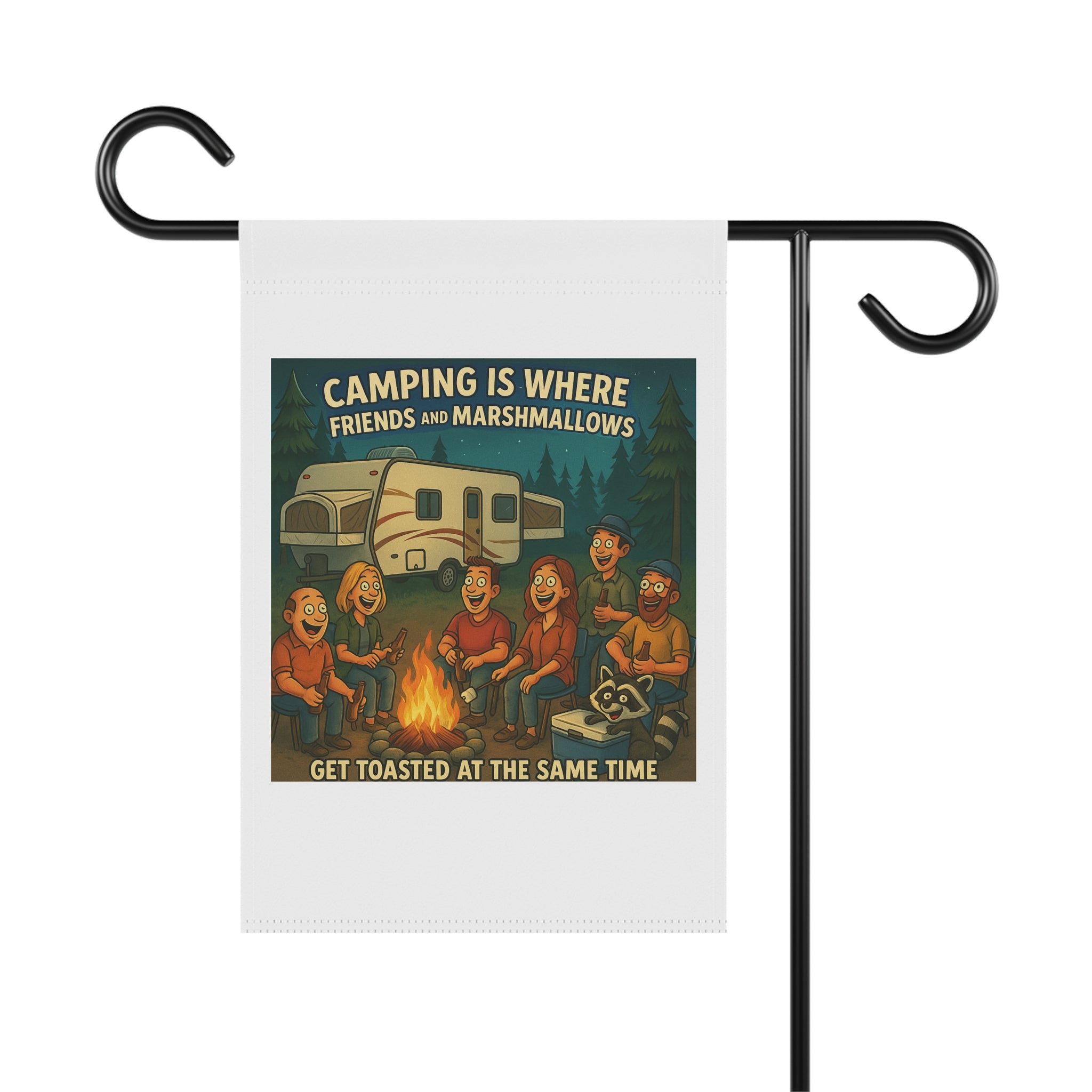 Camping Vibes Garden Banner, Outdoor Decor, RV Camping Flag, Boho Garden Flag, Fun Camper Decor