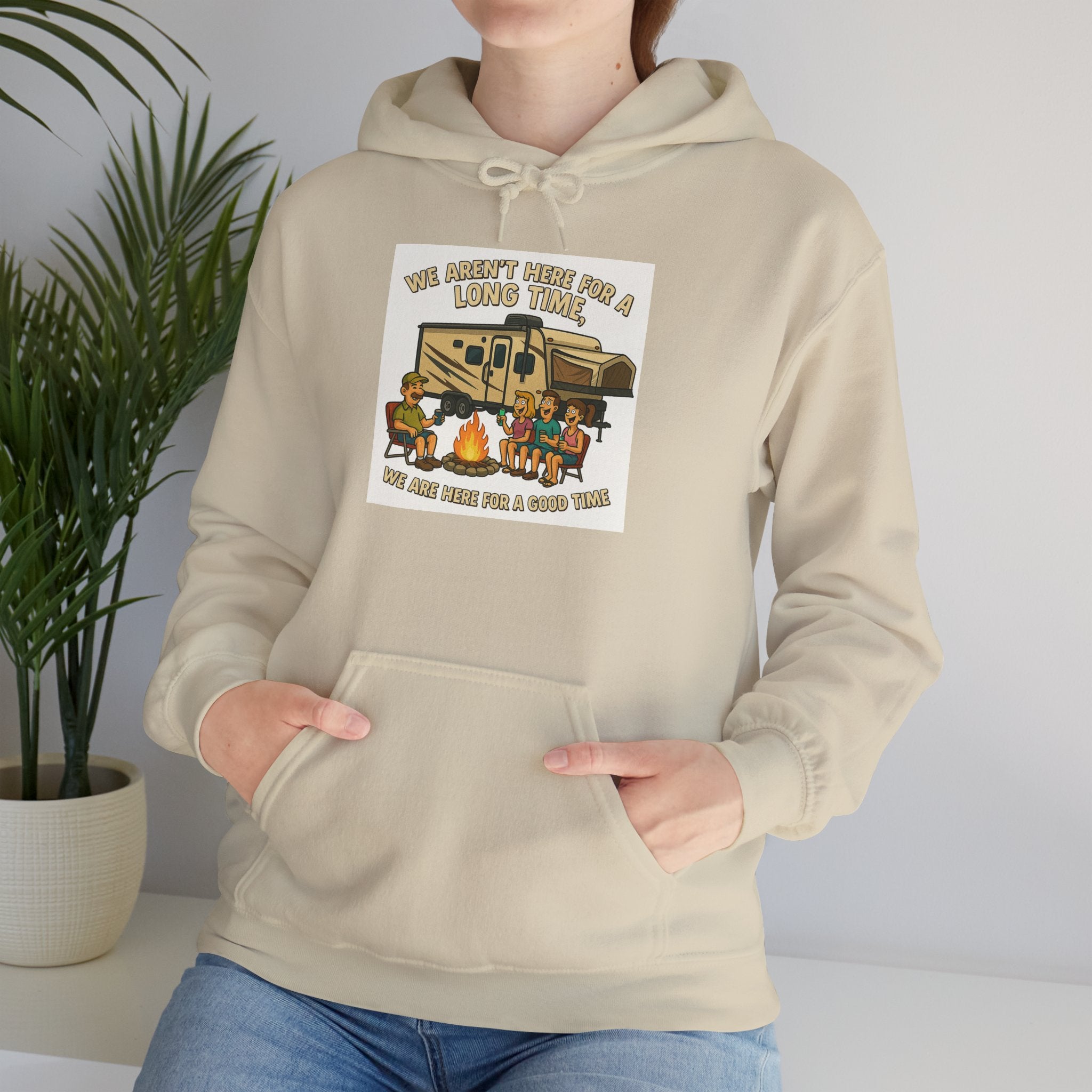 Adventure Awaits Graphic Hoodie - We aren't here for a long time, we are here for a good time