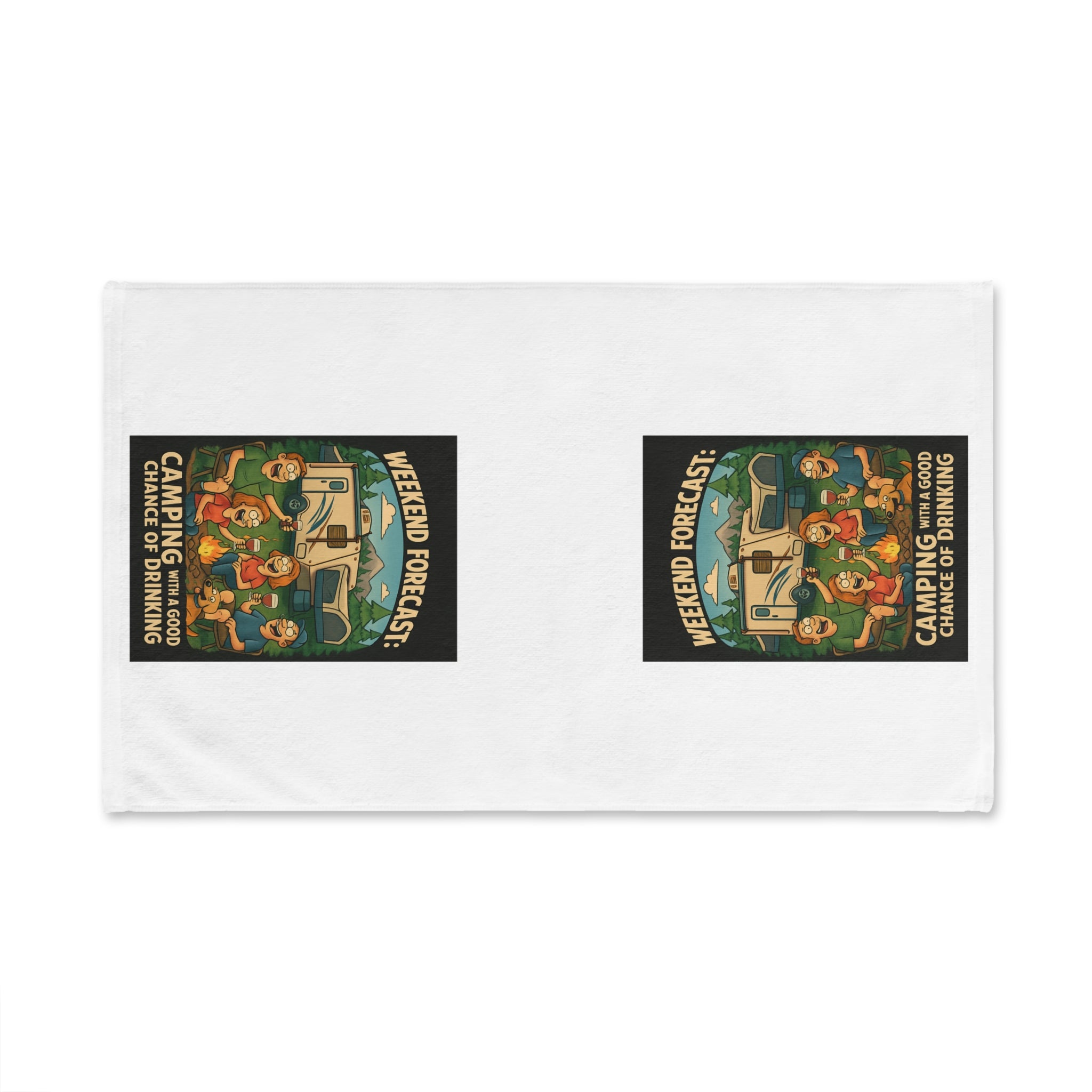 Camping Humor Hand Towel - Weekend Forecast: Camping with a Good Chance of Drinking, Outdoor Kitchen Towels, Campfire Decor, Funny [...]
