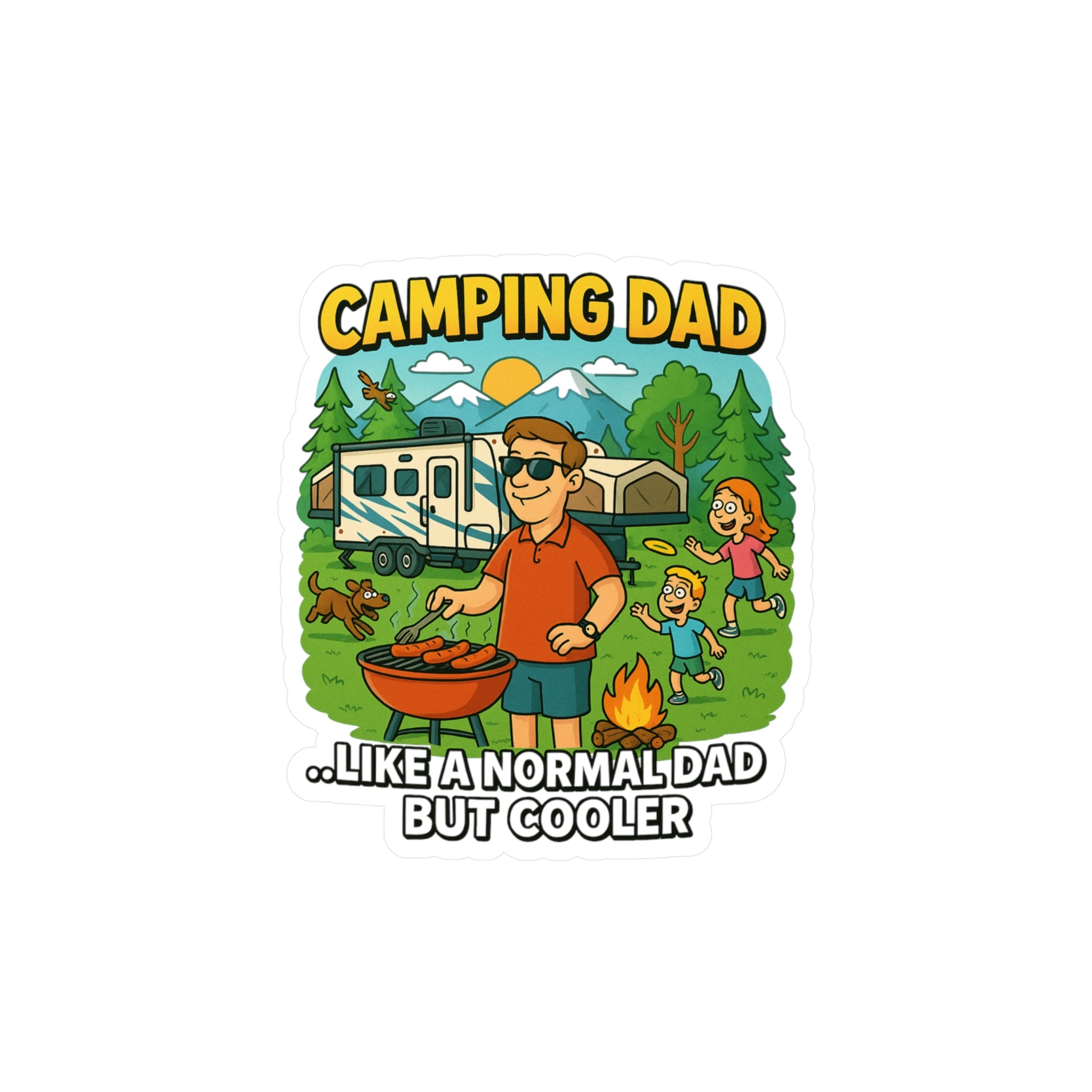 Cool Camping Dad Vinyl Decal - Perfect for Fathers Day and Outdoor Enthusiasts