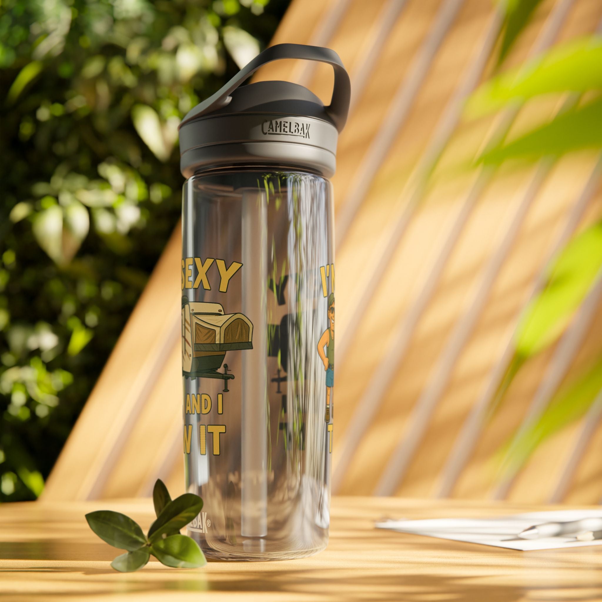 Funny Camper Water Bottle, 20oz/25oz, Outdoor Gear, Camping Gift, Humorous Hydration