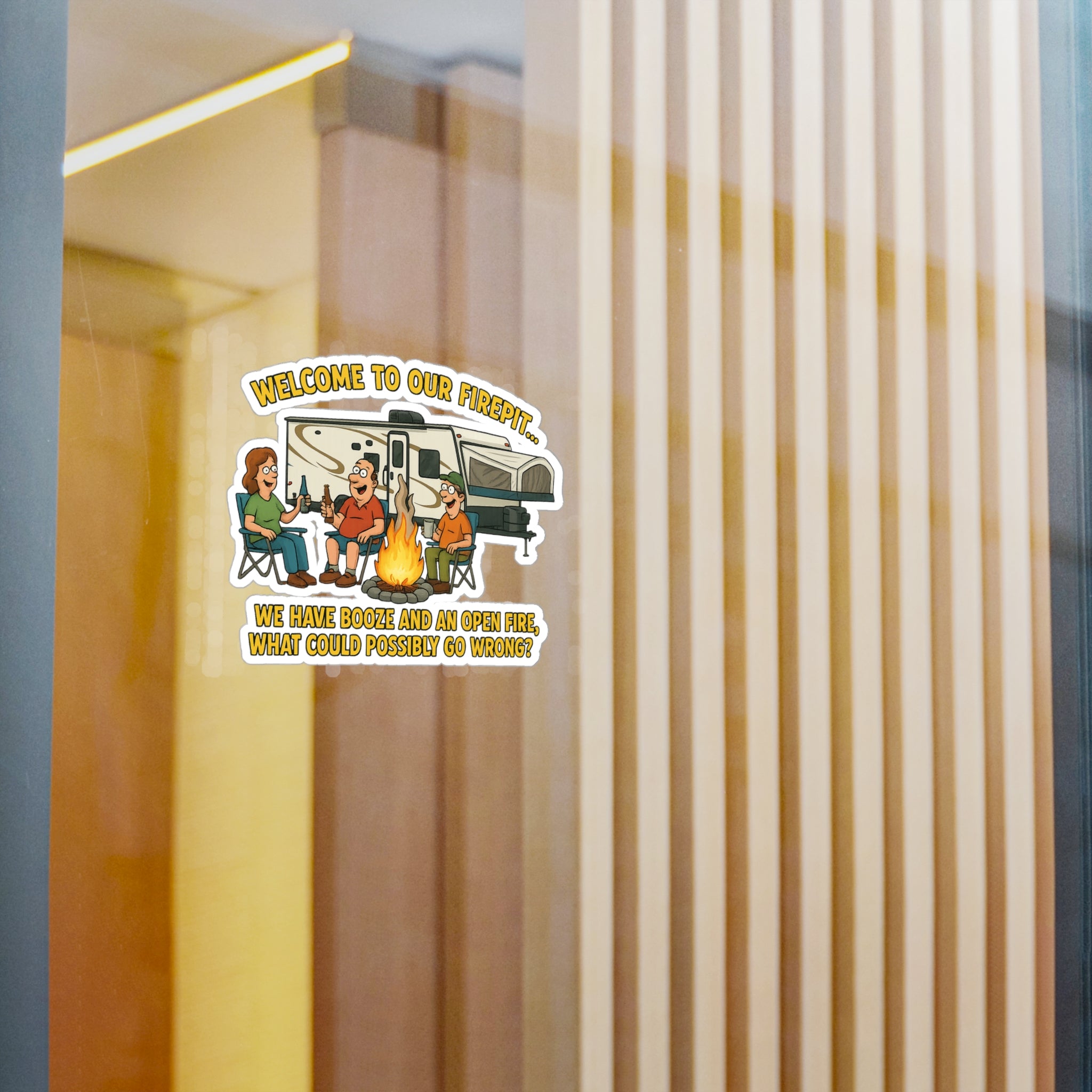 Cozy Campfire Vinyl Decal - Perfect for Outdoor Lovers, Stickers for Campers, Home Decor, Fun Gifts, Festivals