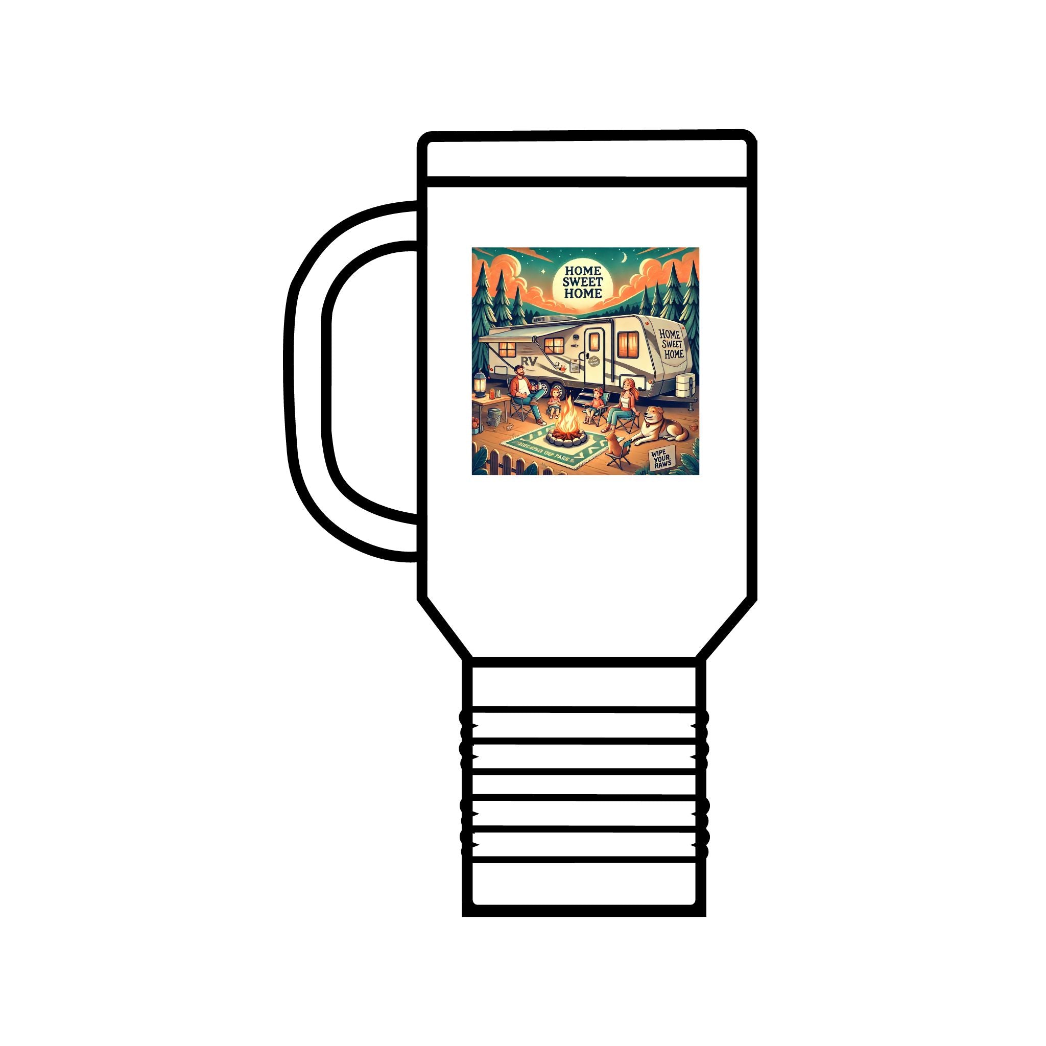 Travel Mug - Home is Where You Park It Funny Cartoon Design