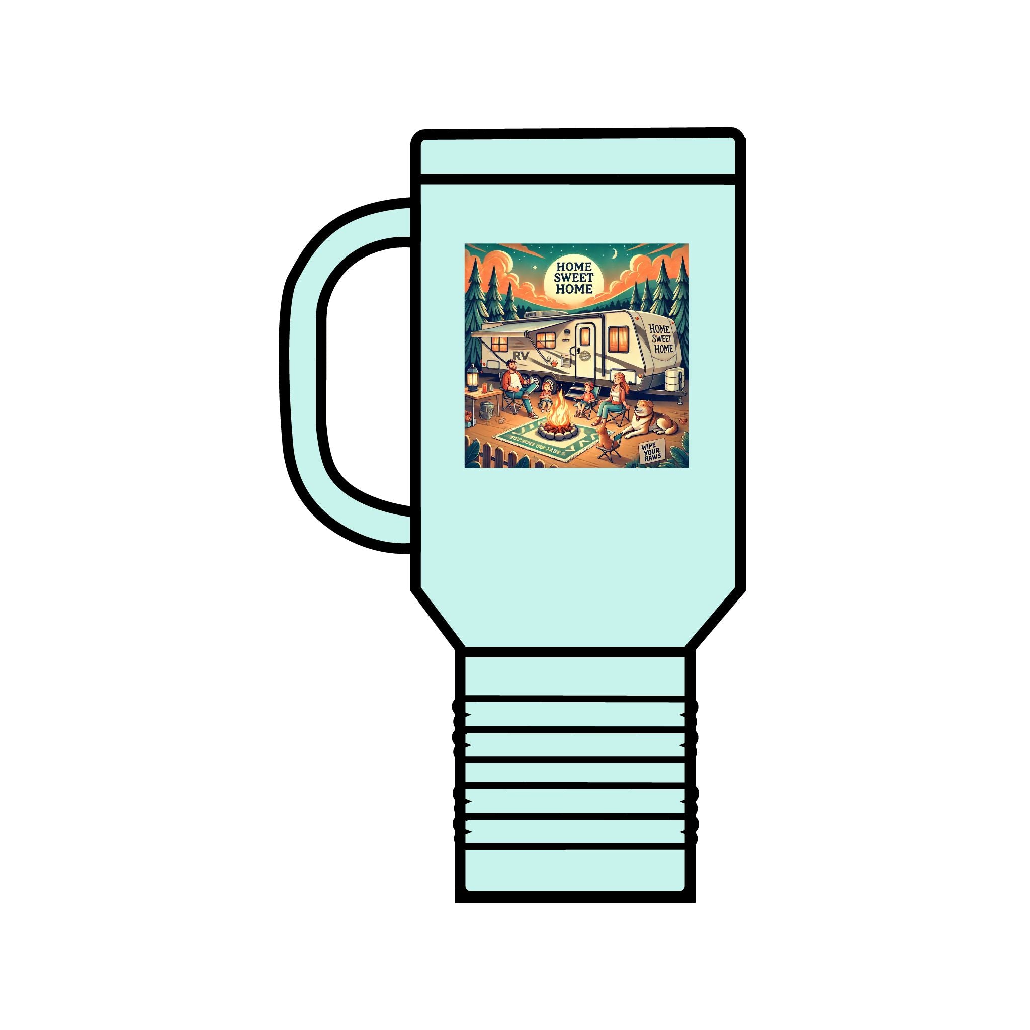 Travel Mug - Home is Where You Park It Funny Cartoon Design