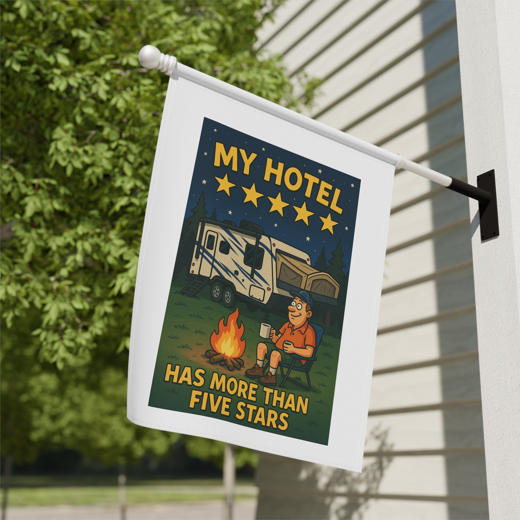 Camping Home Banner, RV Decor, Outdoor Garden Sign, Travel Enthusiast Gift, Camping Flag, Fire Pit Decor