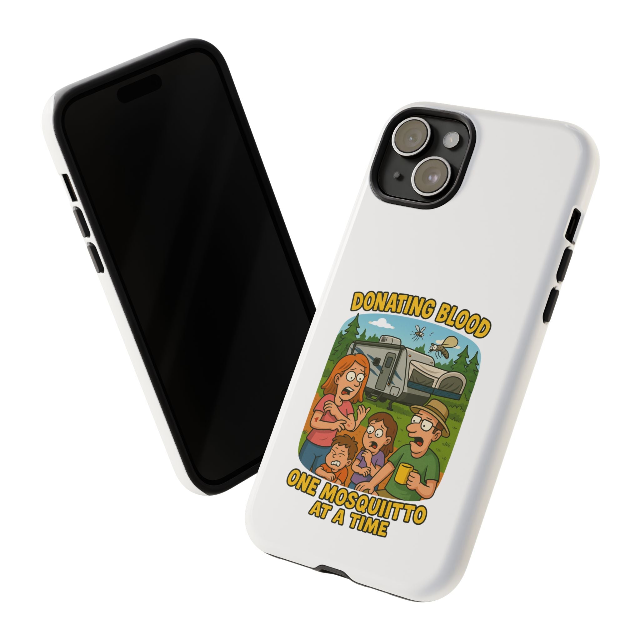 Humorous Phone Case - Donating Blood Mosquito Design, Funny Gift for Nurses, Outdoor Lovers, Eco-Friendly Gift, Summer Fun