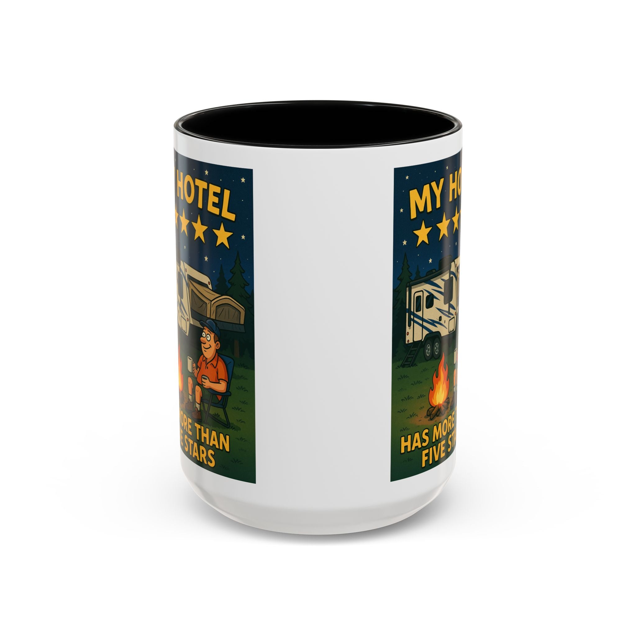 Camping-Themed Accent Coffee Mug | Perfect for RV Lovers, Campers, Travelers, Cozy Nights, Outdoor Adventures, Unique Gift Ideas