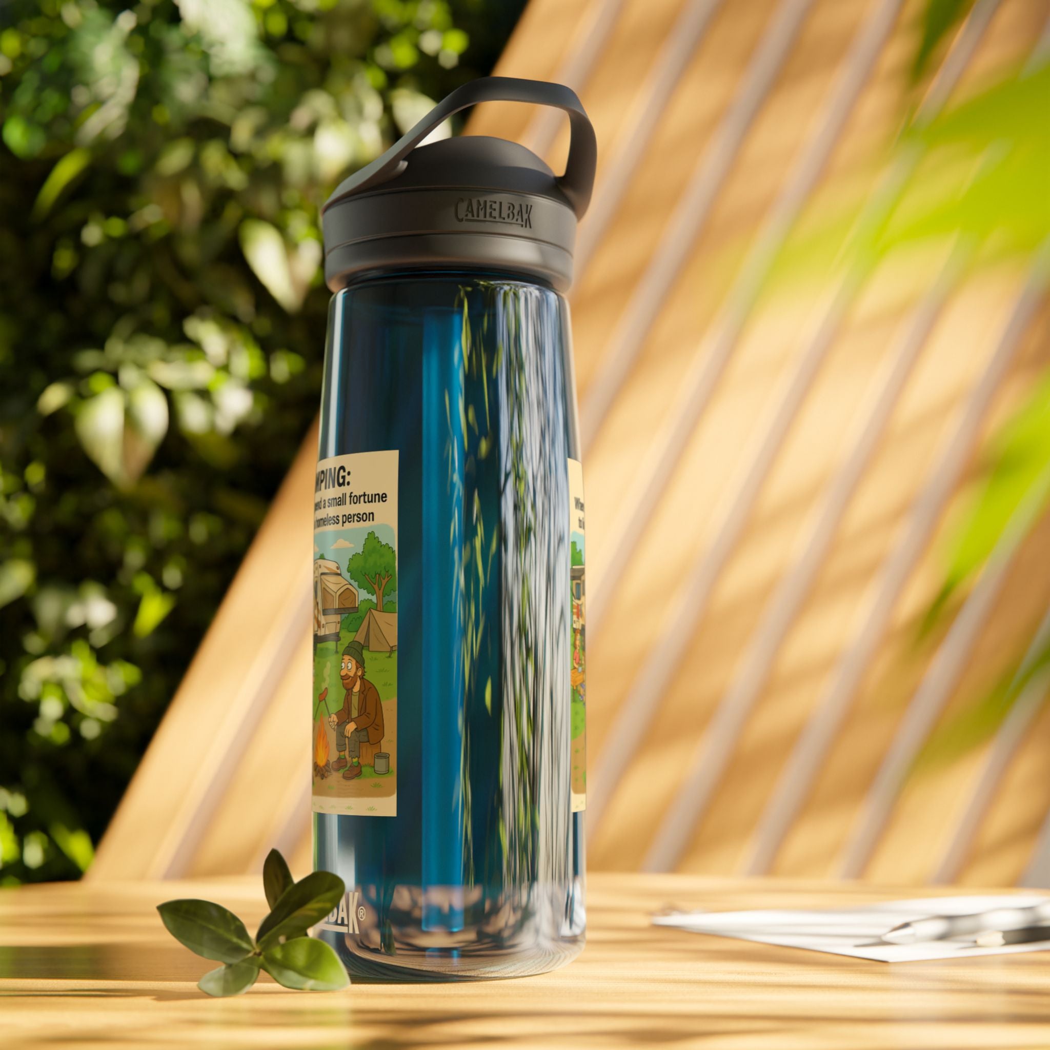 Camping Water Bottle, Funny Outdoor Gift, Hiking Hydration, Adventure Accessory, Eco-friendly Drinkware