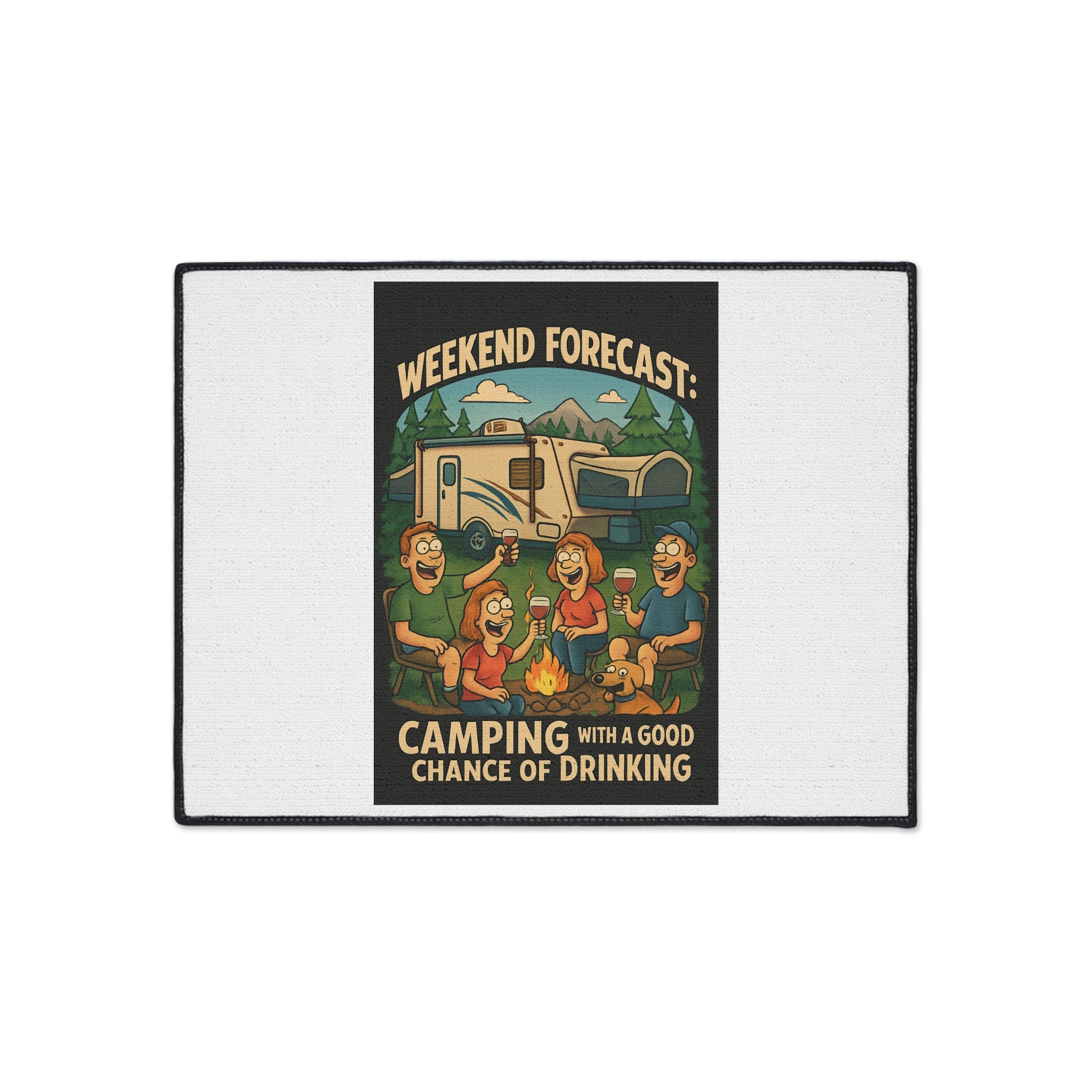 Camping-Themed Heavy Duty Floor Mat - Perfect for Outdoor Lovers, Home Decor, RV Accessories, Picnic, BBQ, Gifts