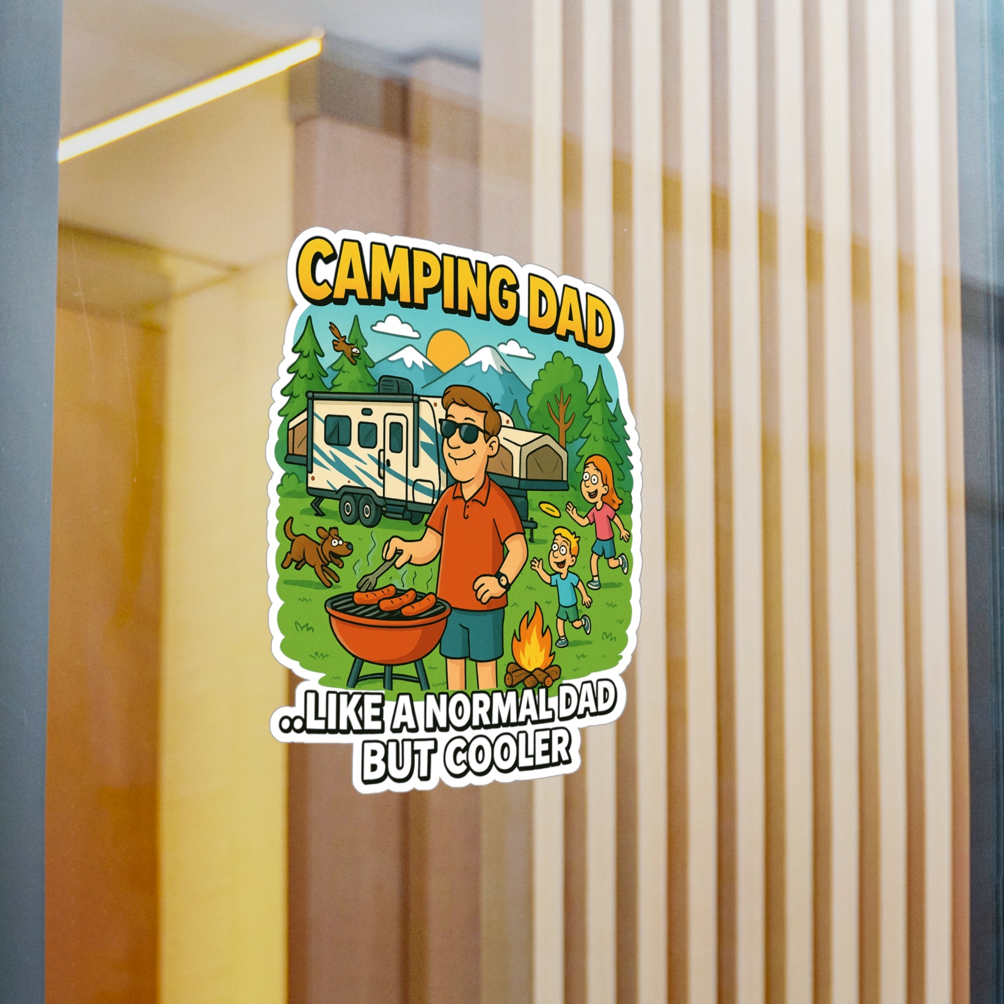 Cool Camping Dad Vinyl Decal - Perfect for Fathers Day and Outdoor Enthusiasts