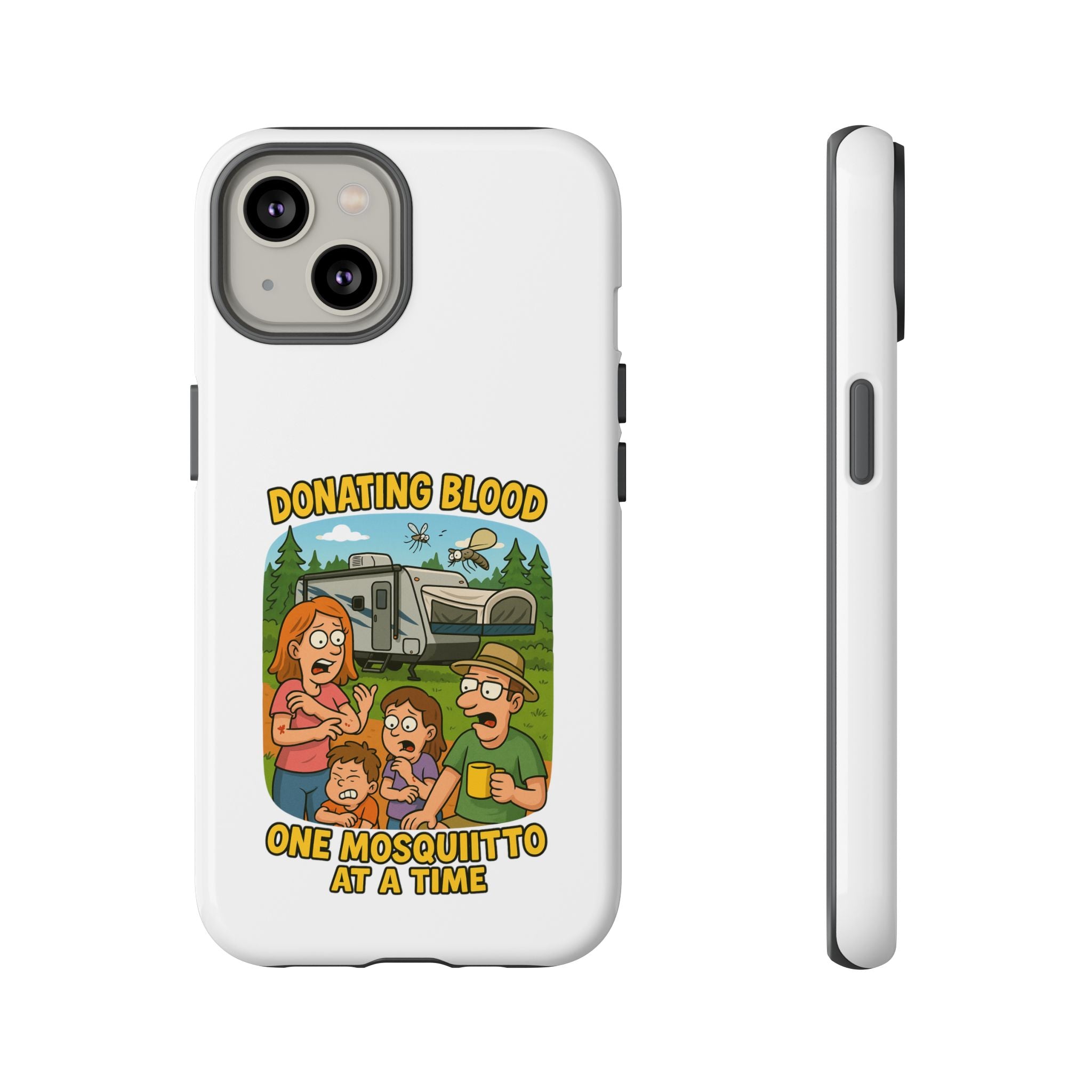 Humorous Phone Case - Donating Blood Mosquito Design, Funny Gift for Nurses, Outdoor Lovers, Eco-Friendly Gift, Summer Fun