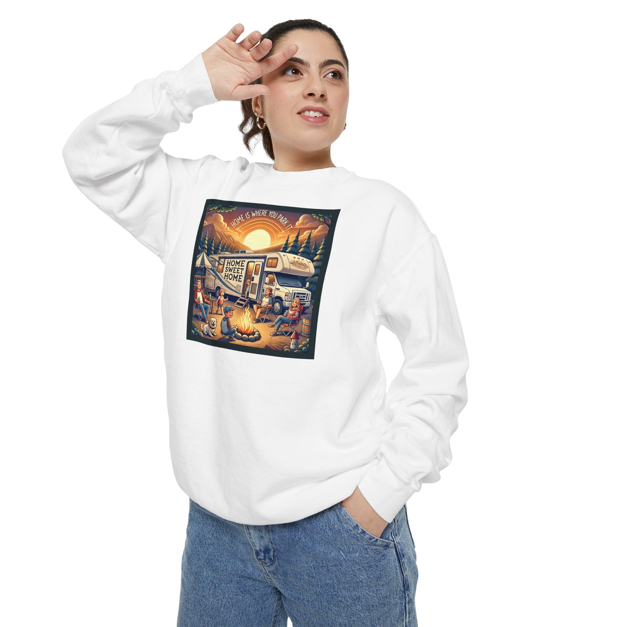 Garment-Dyed Sweatshirt - Home is where you park it