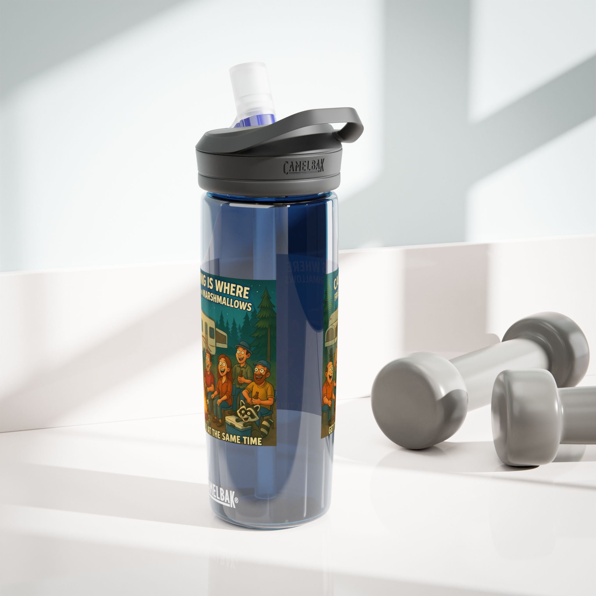 Camping Themed Water Bottle - Perfect for Outdoor Adventures, Hydration on the Go, Great for Gifts, Eco-Friendly Sipper