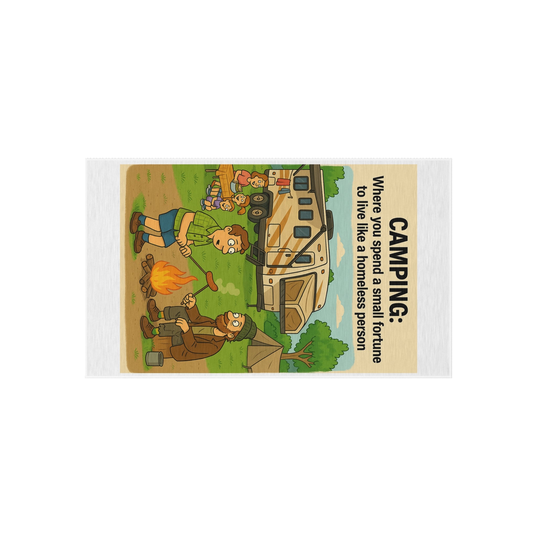 Camping Themed Outdoor Rug - Perfect for RV Adventures, Picnics, and Backyard Gatherings, Unique Gift for Outdoor Lovers