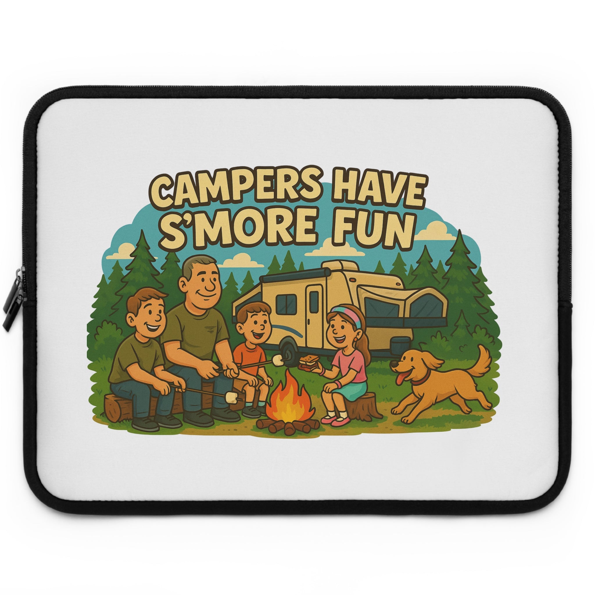 Campers Have S'more Fun Laptop Sleeve, Camping Accessory, Gifts for Campers, Outdoor Tech Case, Eco-Friendly Laptop Bag