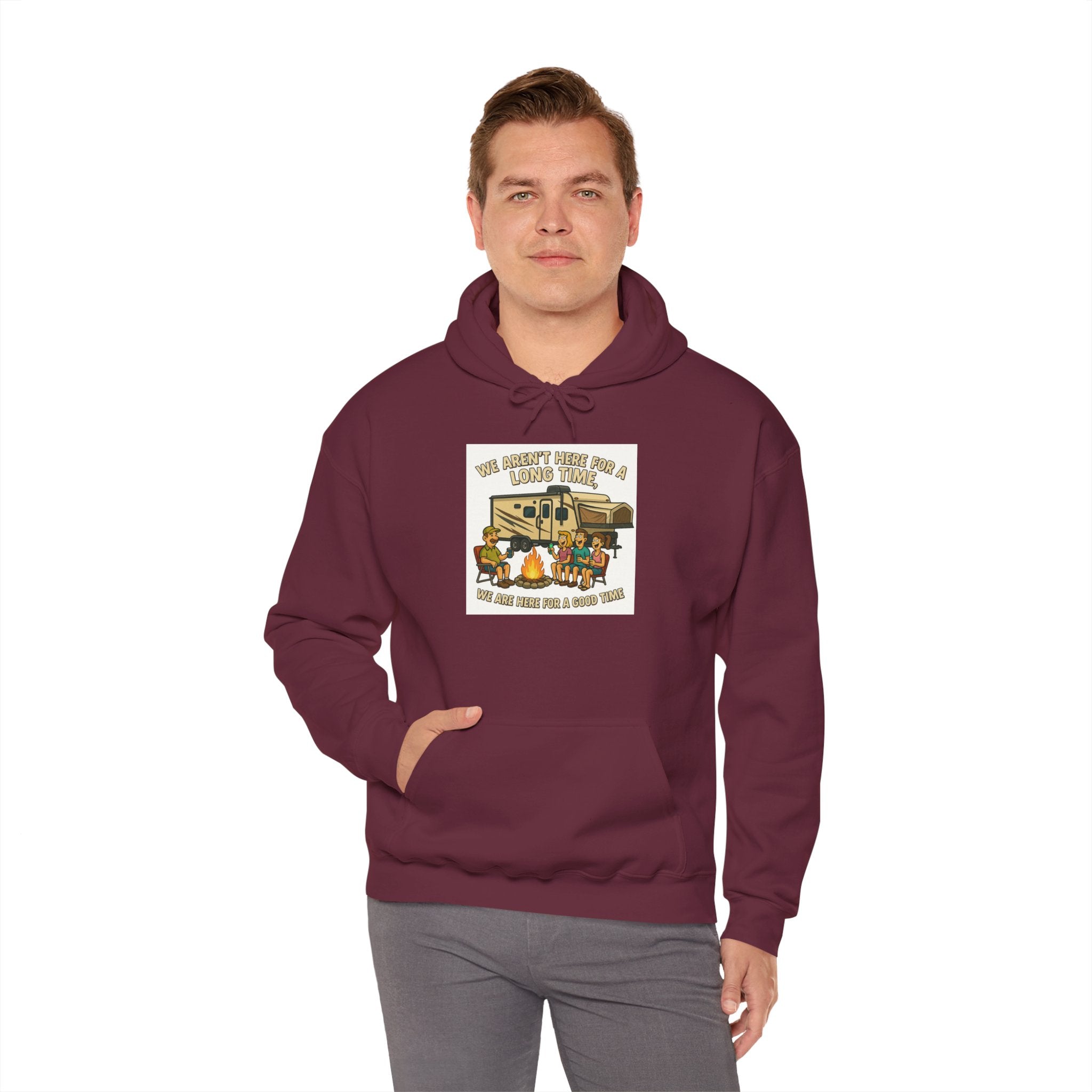 Adventure Awaits Graphic Hoodie - We aren't here for a long time, we are here for a good time