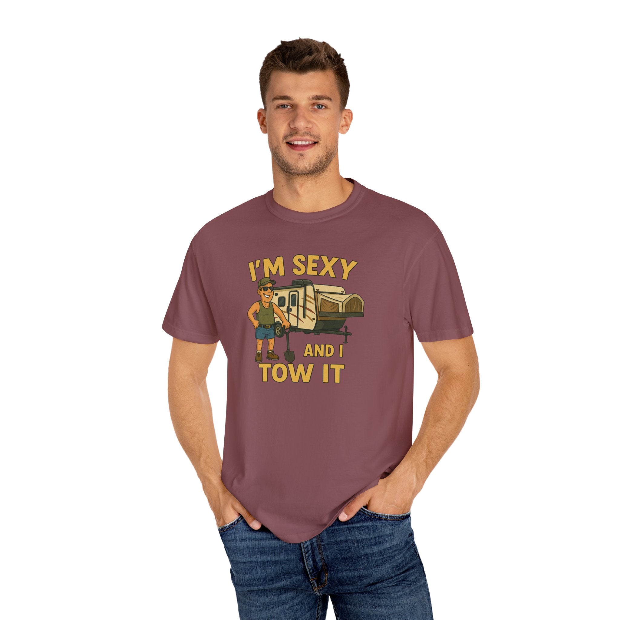 Playful Camping T-Shirt, I'm Sexy and I Tow It Tee, Unisex Outdoor Shirt, Funny Gift for RV Lovers, Travel T-Shirt, Casual Summer Wear