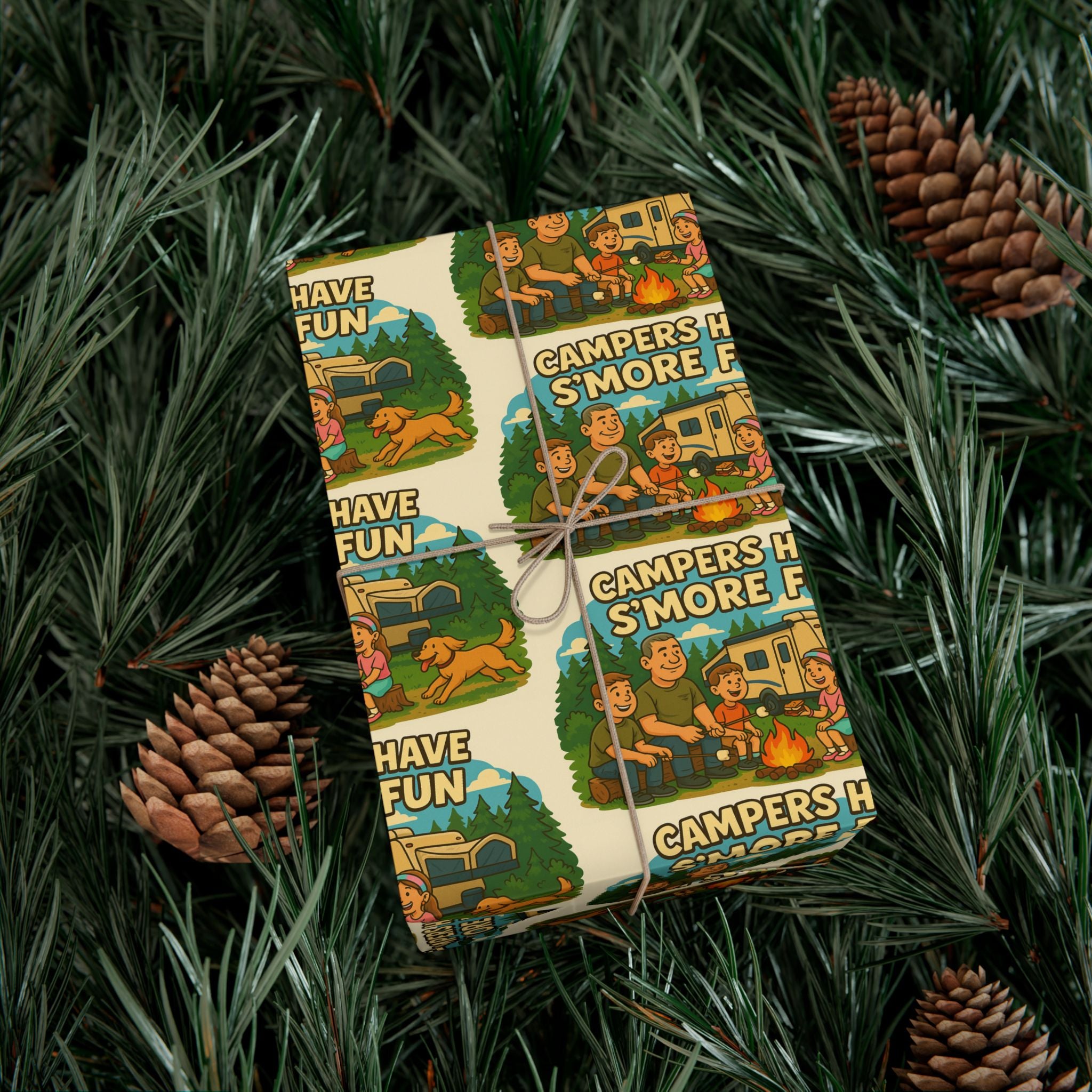 S'mores Camping Gift Wrap Paper