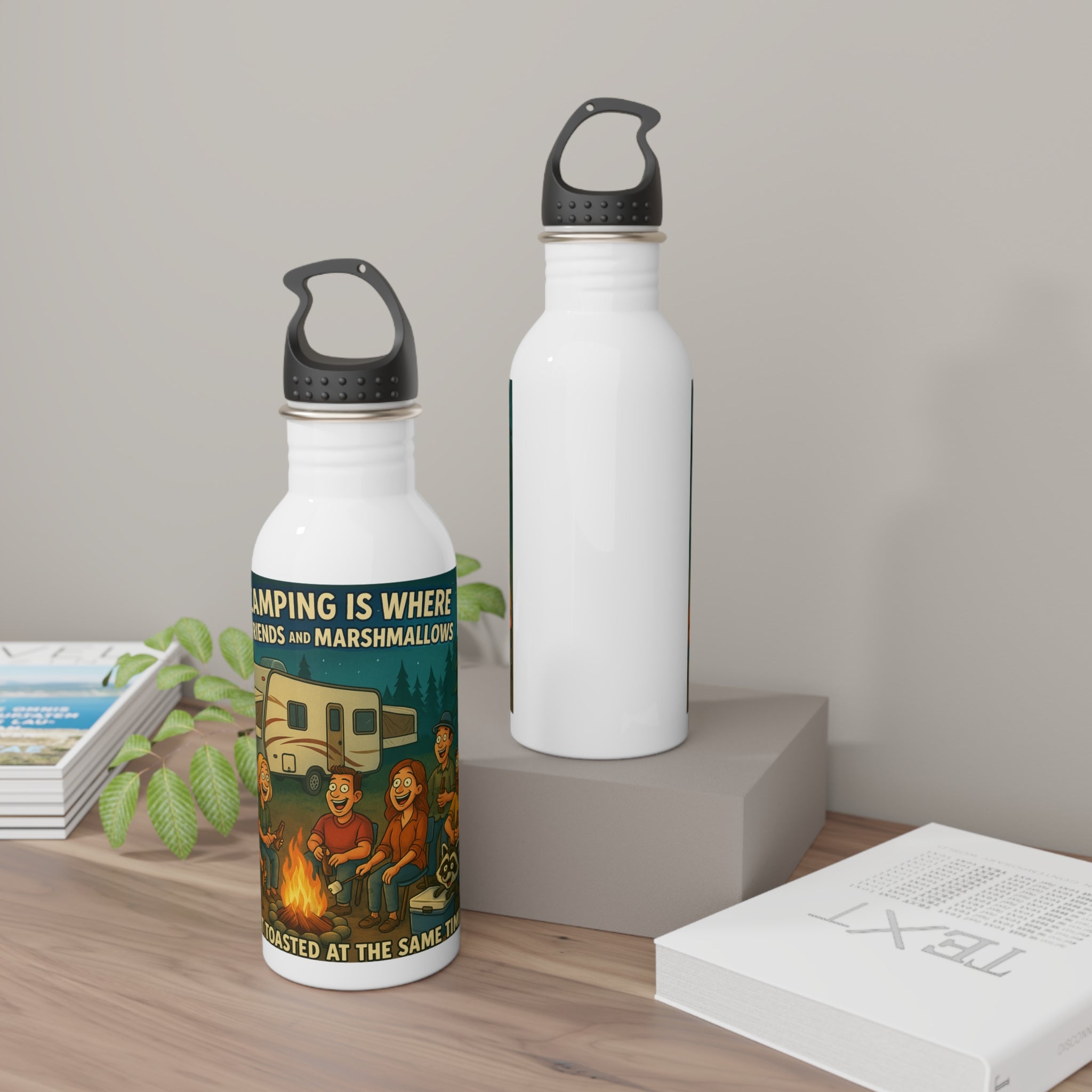 Camping Friends Stainless Steel Water Bottle, Adventure Hydration Flask, Outdoor Enthusiast Gift, Travel Water Bottle, Unique Campfire [...]