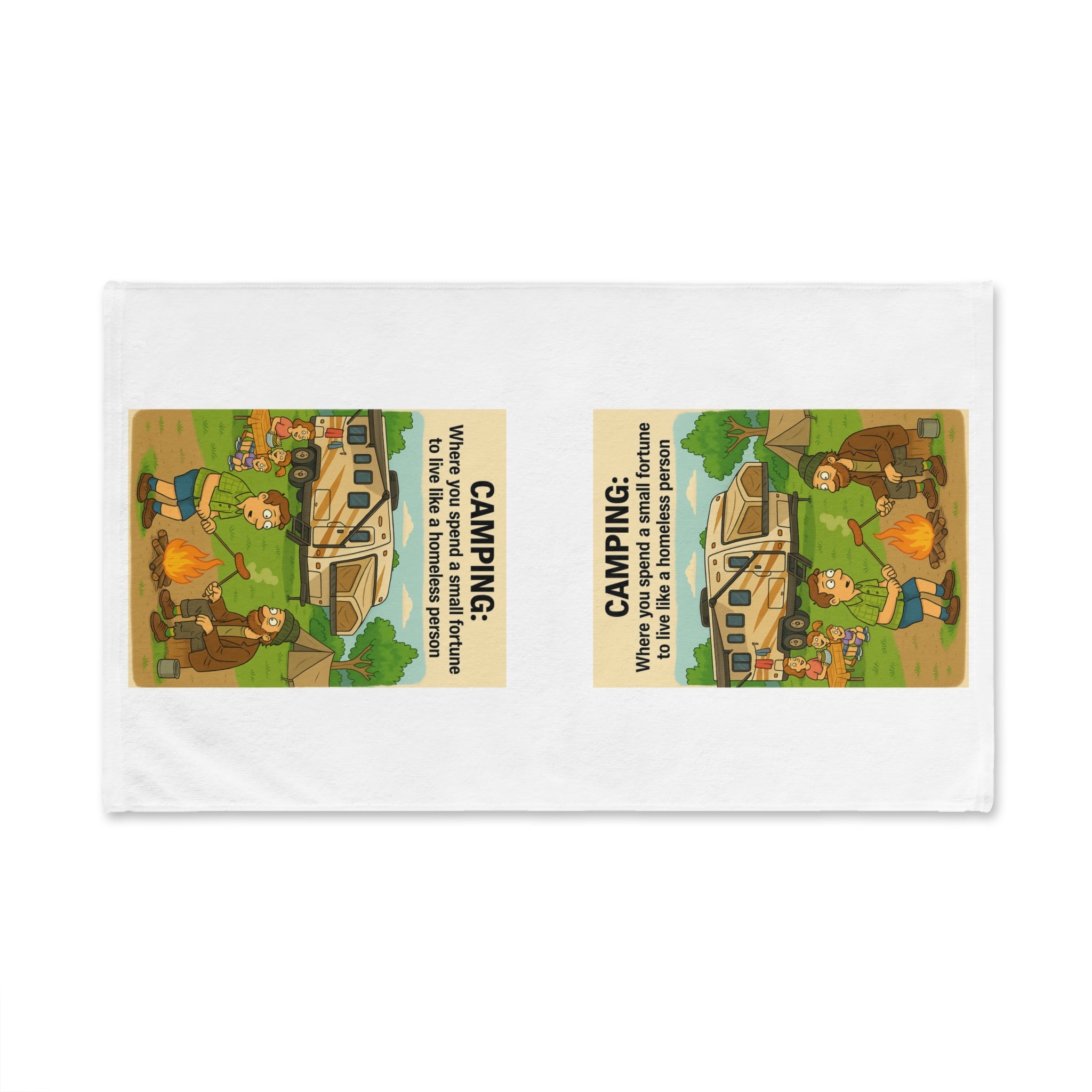 Camping Humor Hand Towel - Fun Outdoor Kitchen Towel, RV Decor, Gift for Campers, Housewarming, Camping Lovers, RV Life