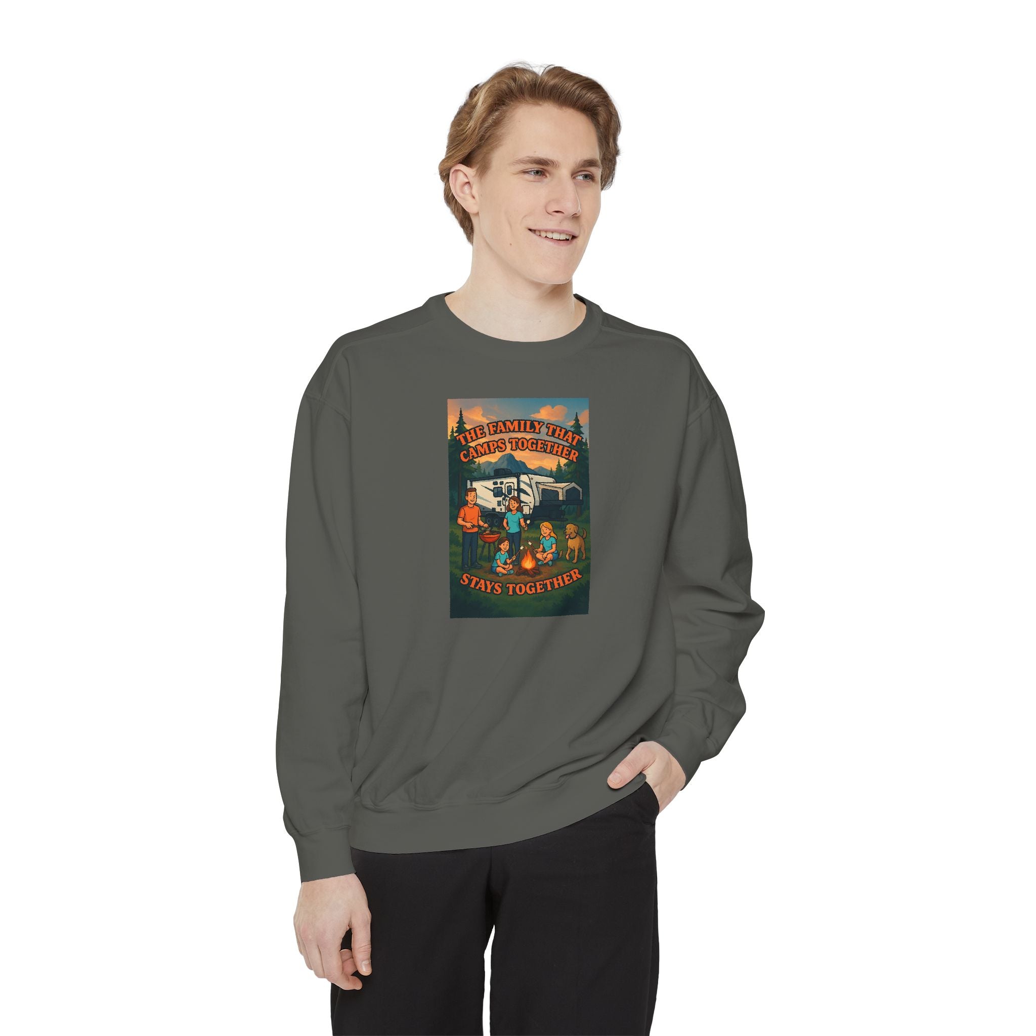 Cozy Unisex Garment-Dyed Sweatshirt with Retro Design, Perfect for Relaxing, Gift for Friends, Casual Wear, Fall Fashion, Warm Layer