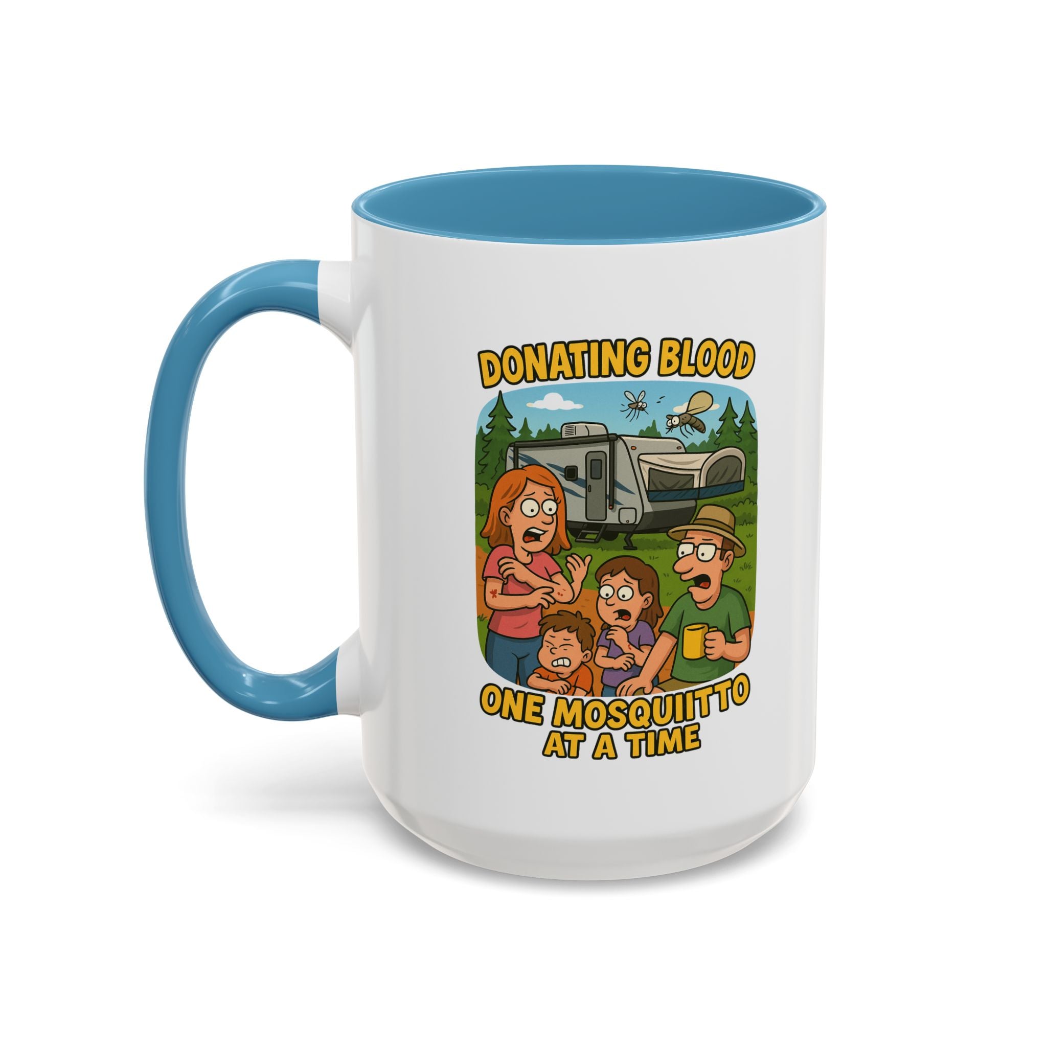 Donating Blood Coffee Mug with Fun Cartoon Design, Unique Gift for Nurses, Healthcare Workers, Humorous Office Mug, Blood Donation Awareness