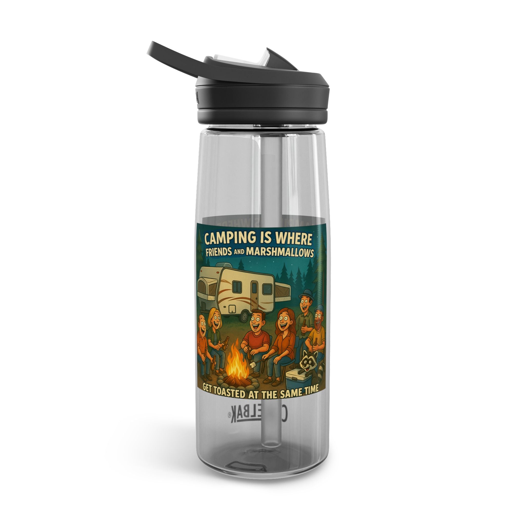 Camping Themed Water Bottle - Perfect for Outdoor Adventures, Hydration on the Go, Great for Gifts, Eco-Friendly Sipper