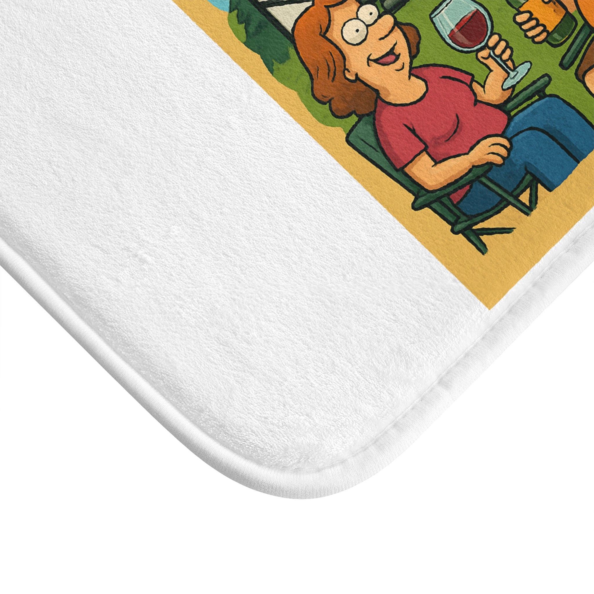 Camping & Wine Bath Mat - Life is Fine, RV Decor, Kitchen Mat, Home Gift, Outdoorsy Bathroom Accessories