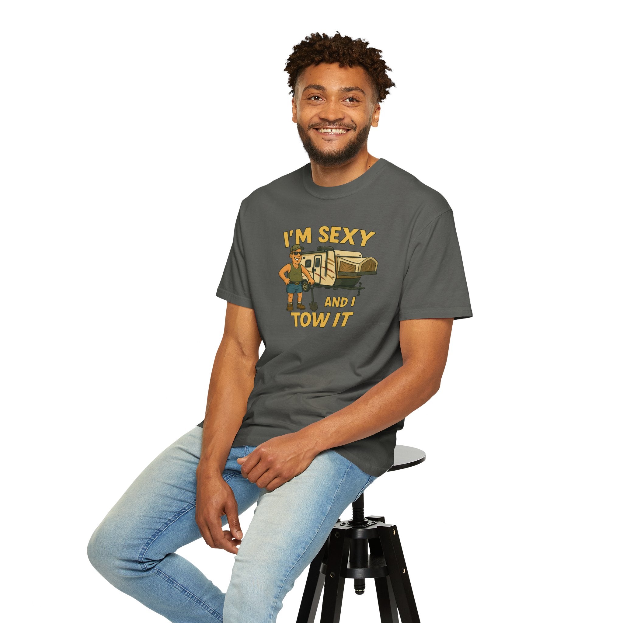 Playful Camping T-Shirt, I'm Sexy and I Tow It Tee, Unisex Outdoor Shirt, Funny Gift for RV Lovers, Travel T-Shirt, Casual Summer Wear