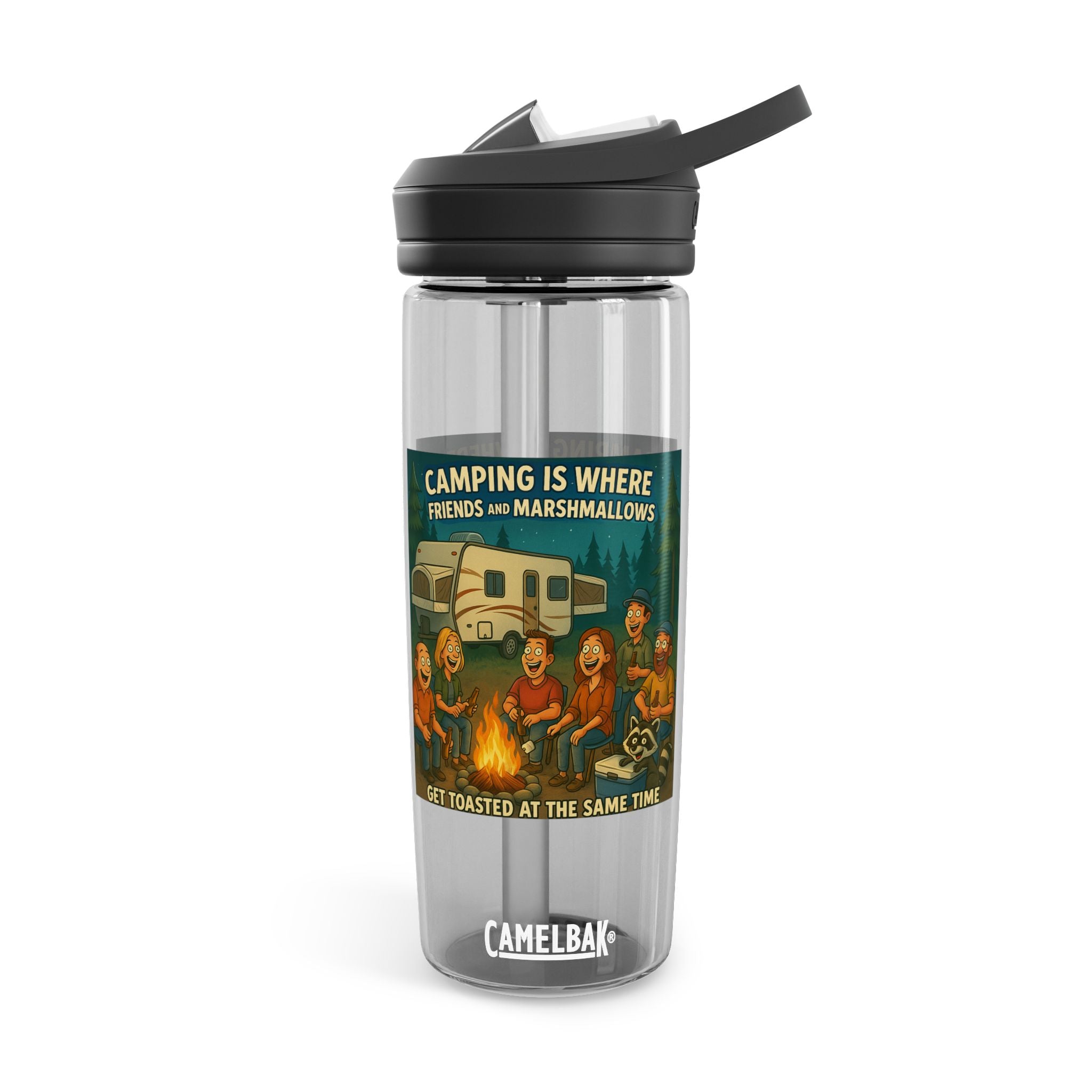 Camping Themed Water Bottle - Perfect for Outdoor Adventures, Hydration on the Go, Great for Gifts, Eco-Friendly Sipper