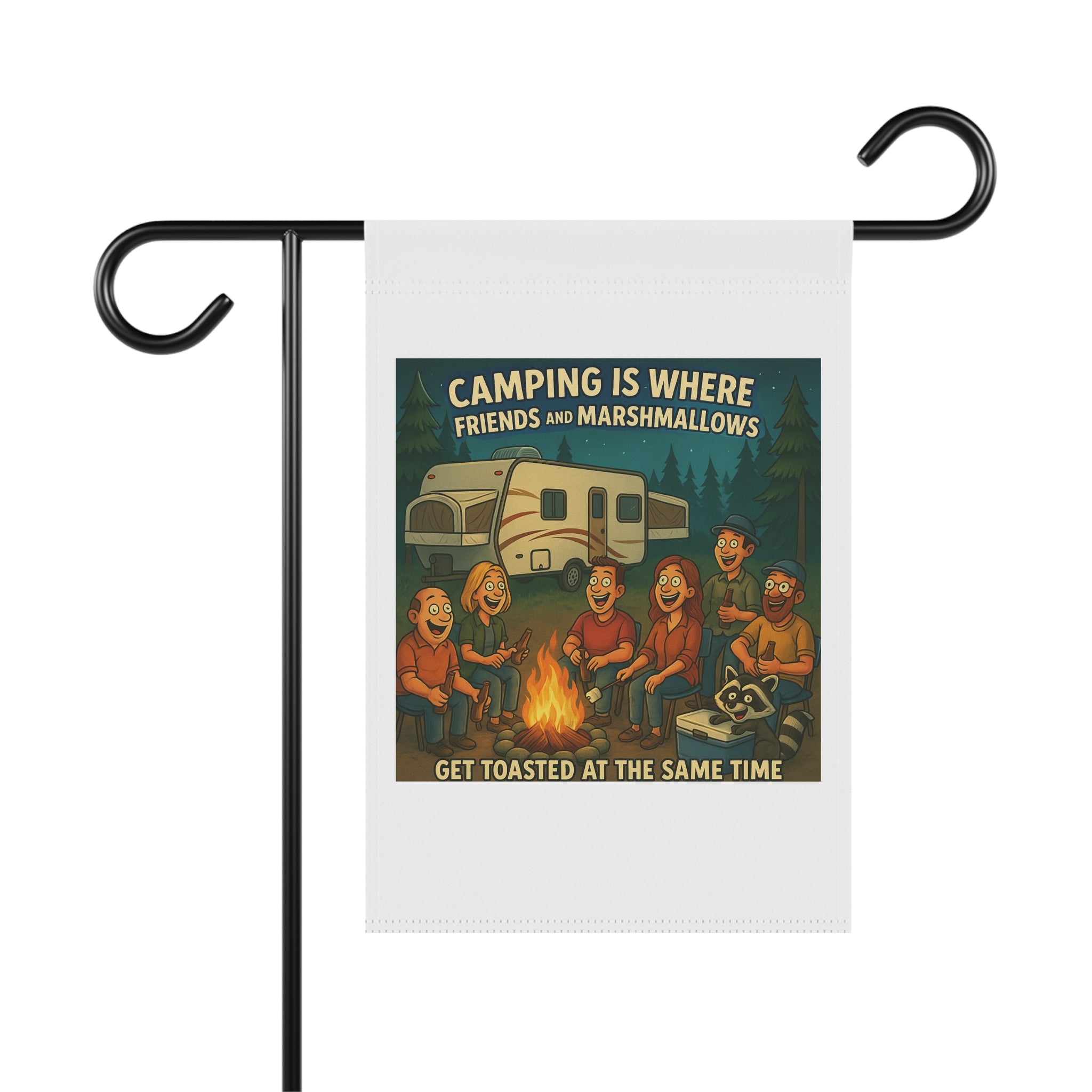 Camping Vibes Garden Banner, Outdoor Decor, RV Camping Flag, Boho Garden Flag, Fun Camper Decor