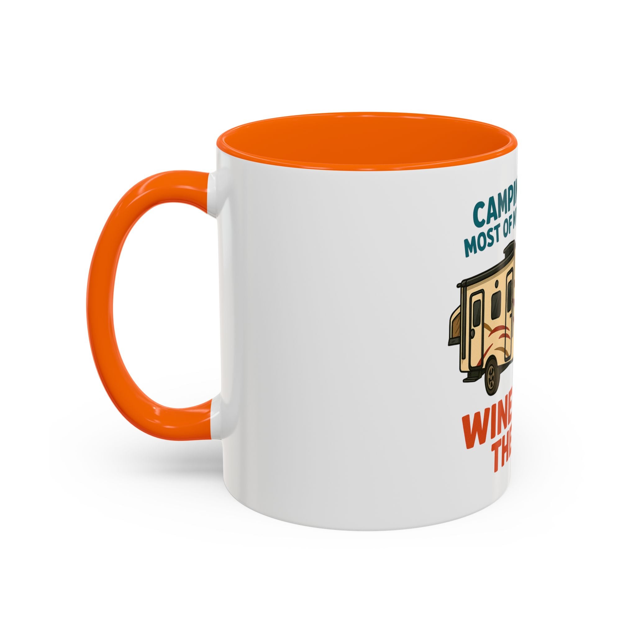 Camping Coffee Mug - Wine Solves the Rest - Fun Camper Mug for Nature Lovers, Gift for Adventurers, Travel Mug, Coffee Lover's Gift