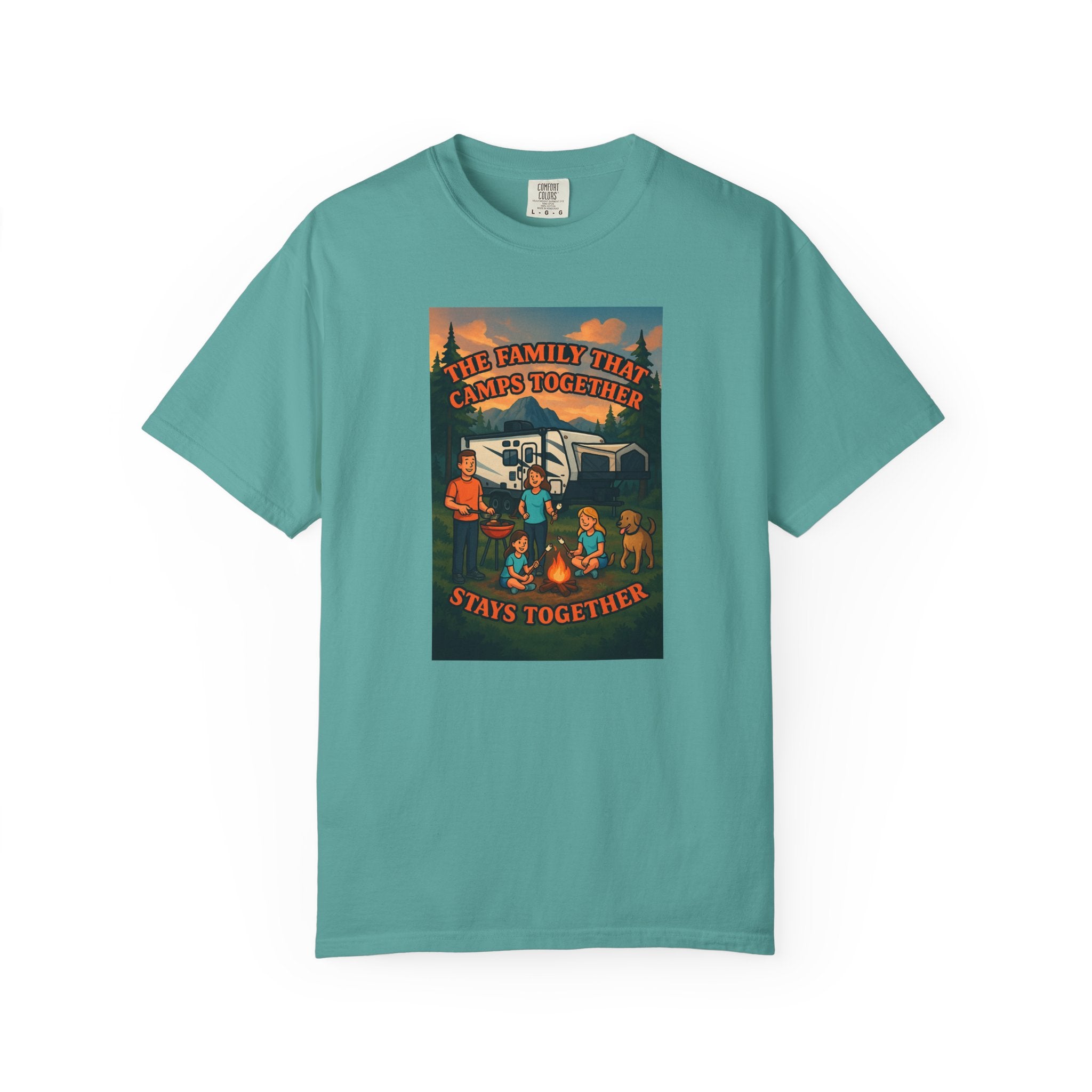 Family Camping T-shirt, Casual Outdoor Tee, Perfect for Family Gatherings, Summer Camp, Gift for Outdoor Lovers, Relaxed Fit Tee