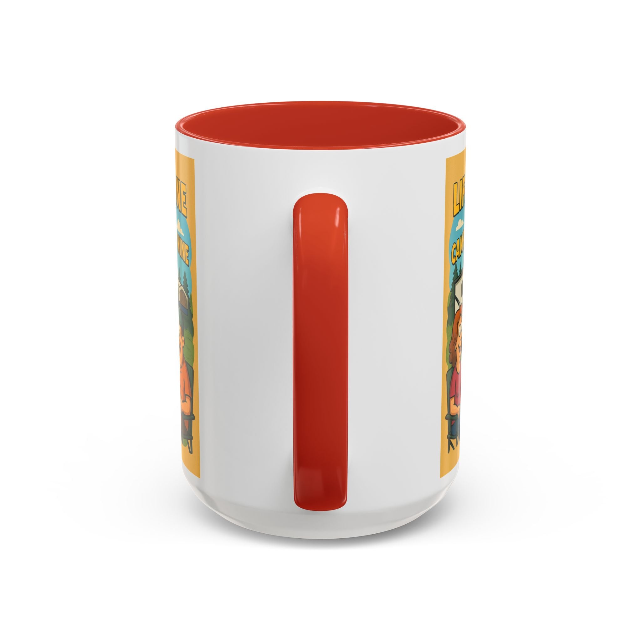 Life is fine with camping and wine Hybrid Camper Coffee Mug (11, 15oz)