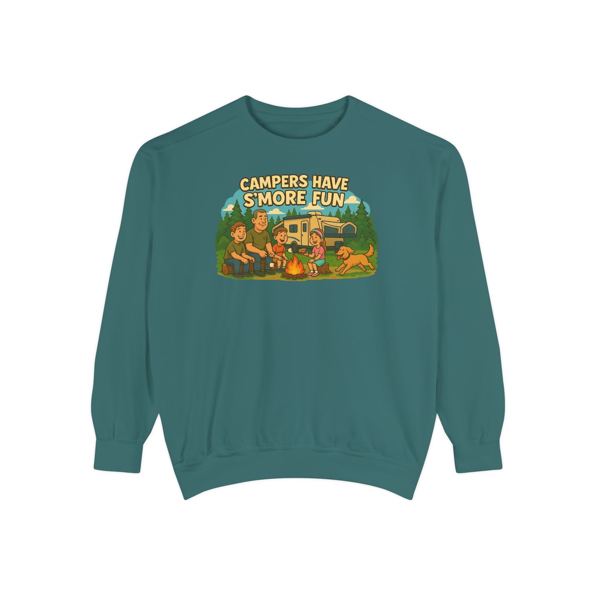 Camper Vibes Sweatshirt - Enjoy S'mores, Unisex Campfire Clothing, Perfect for Outdoor Adventures, Gift for Adventurers, Cozy Camping Attire