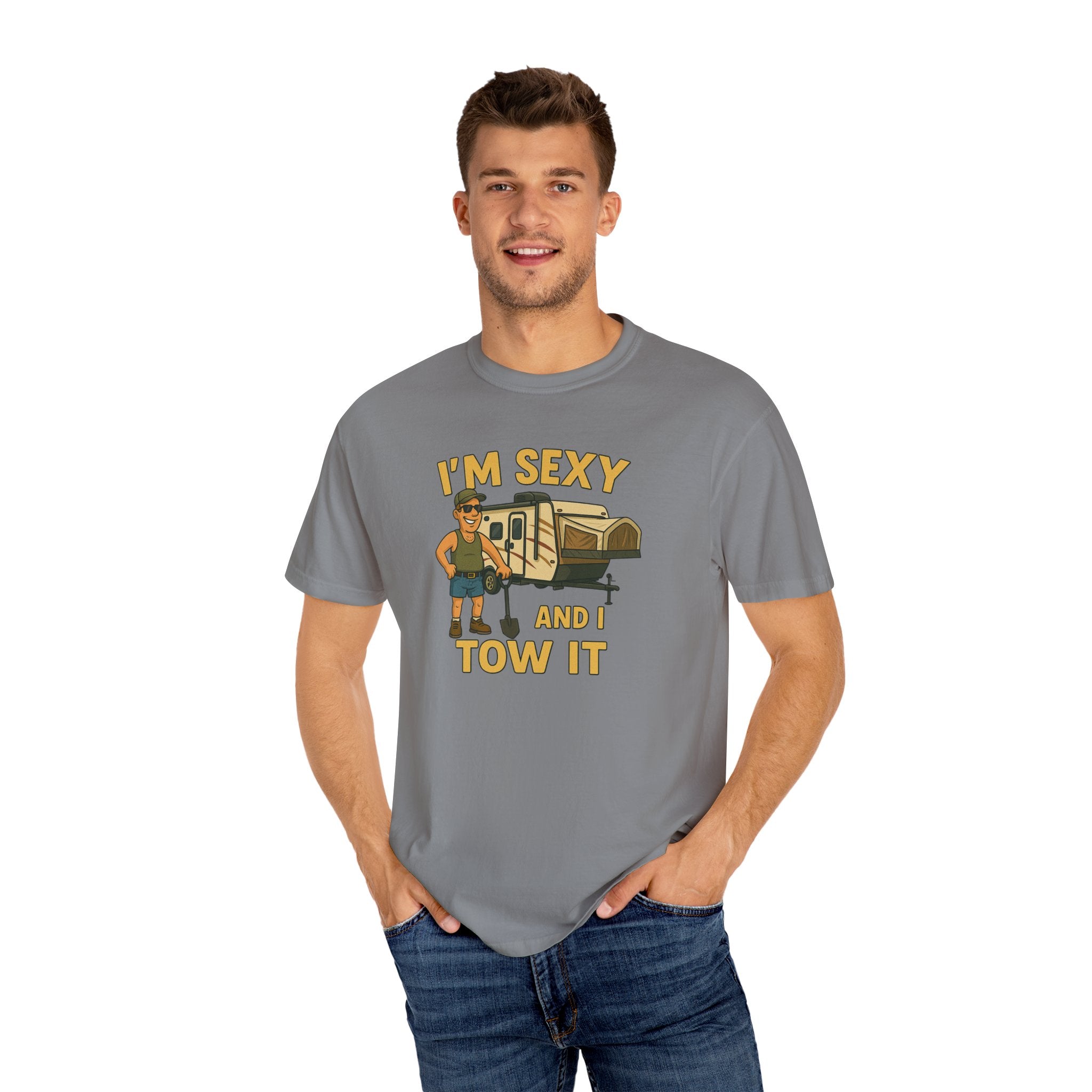 Playful Camping T-Shirt, I'm Sexy and I Tow It Tee, Unisex Outdoor Shirt, Funny Gift for RV Lovers, Travel T-Shirt, Casual Summer Wear