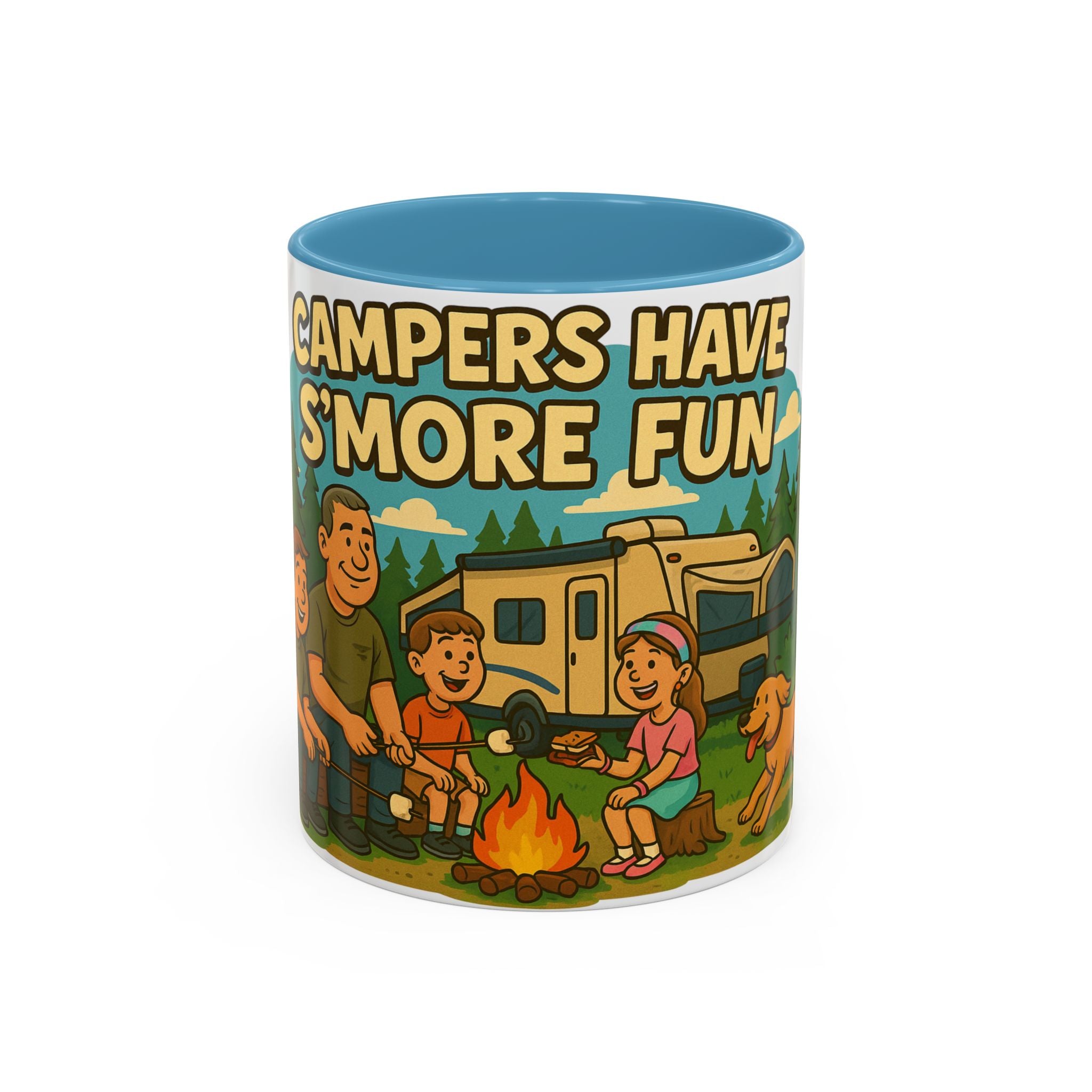 Campfire Adventure Mug - 'Campers Have S'more Fun', Outdoor Coffee Cup for Camping Lovers, Gifts for Nature Enthusiasts, S'mores Jokes