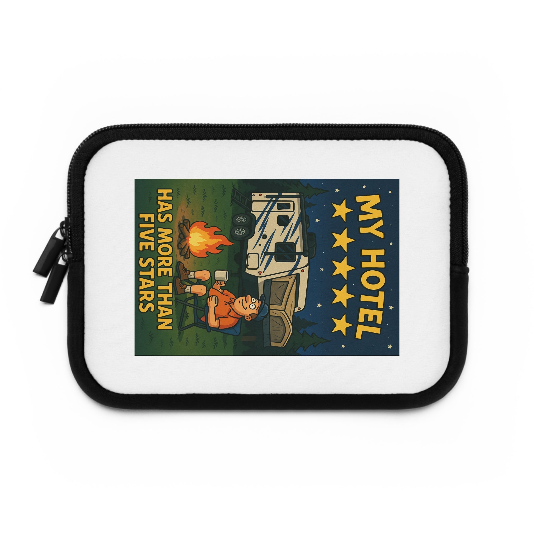 Camping-Themed Laptop Sleeve, Great for Outdoor Lovers, Travel Gift, Eco-Friendly, Tech Accessory