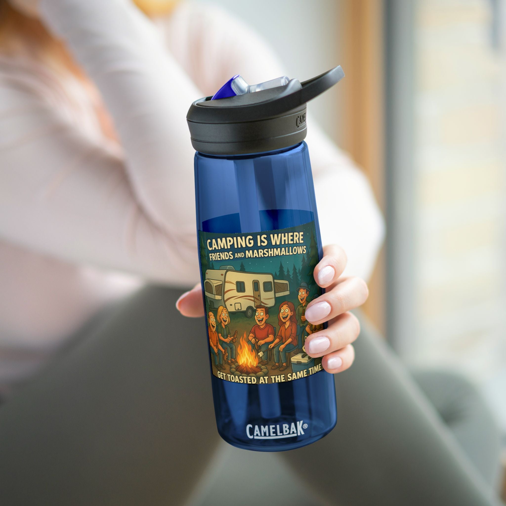 Camping Themed Water Bottle - Perfect for Outdoor Adventures, Hydration on the Go, Great for Gifts, Eco-Friendly Sipper