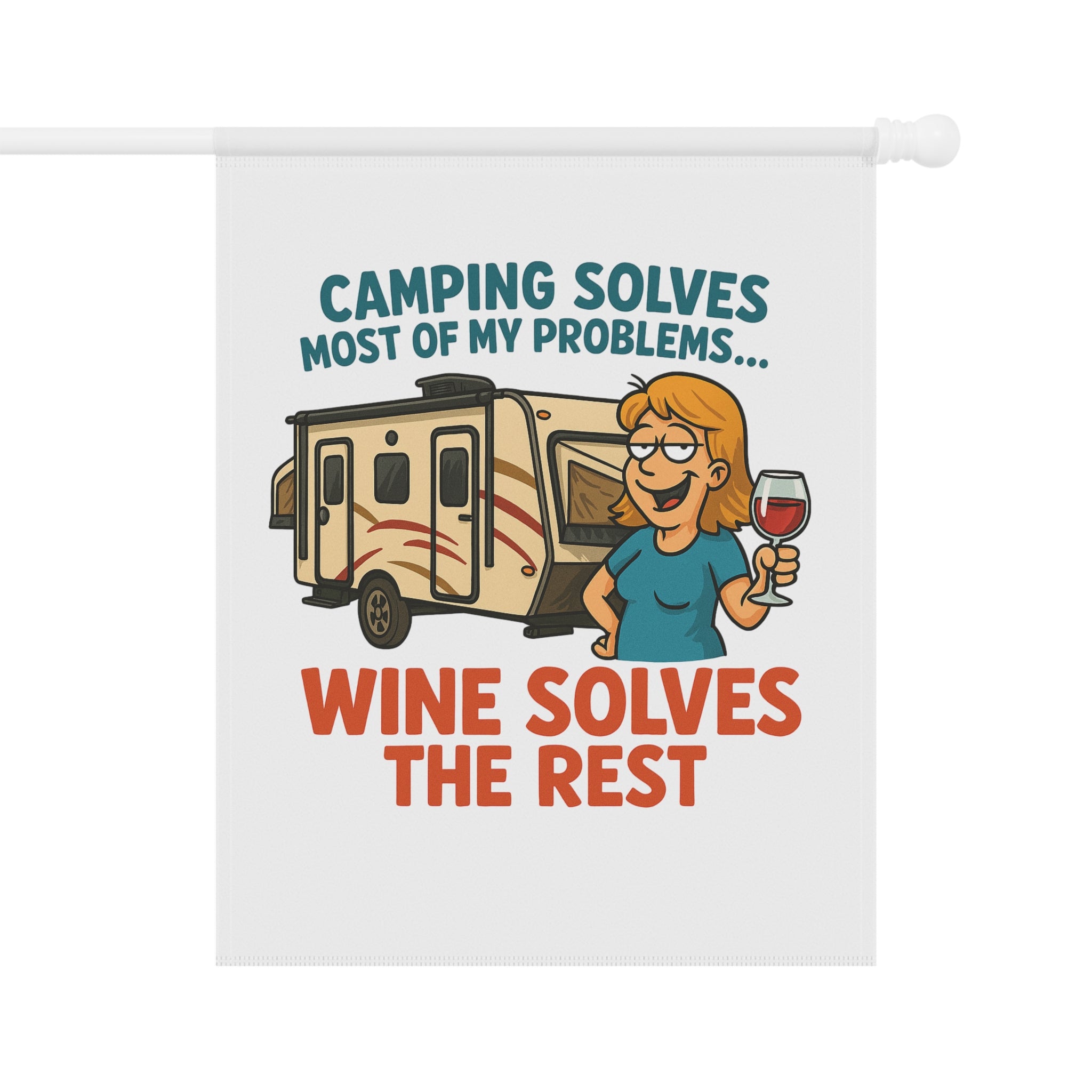 Camping & Wine Garden Banner, Outdoor Decor, Home & Garden Sign, RV Lover Gift, Camping Decor, Funny Garden Flag