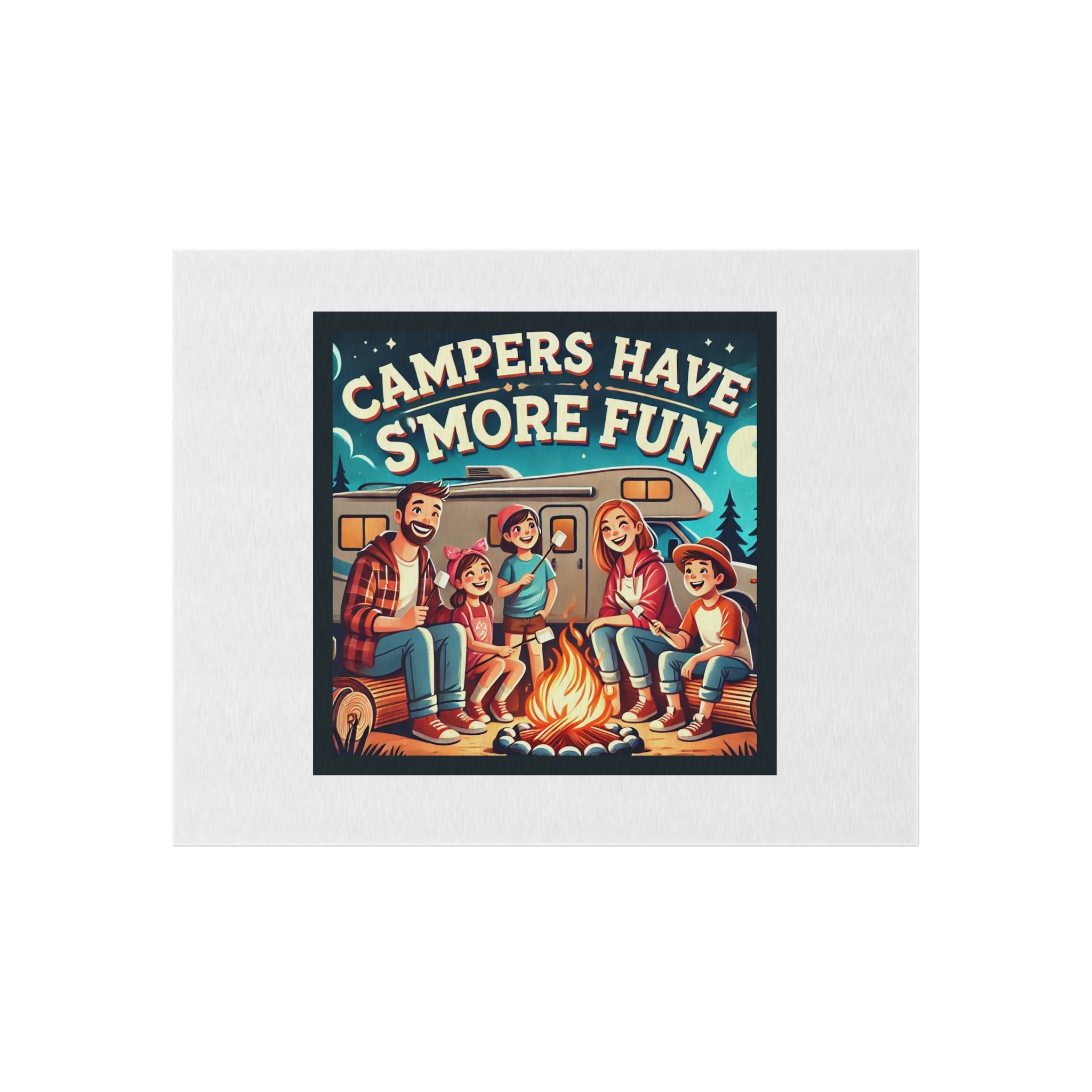 Outdoor Rug - Campers S'more Fun Design