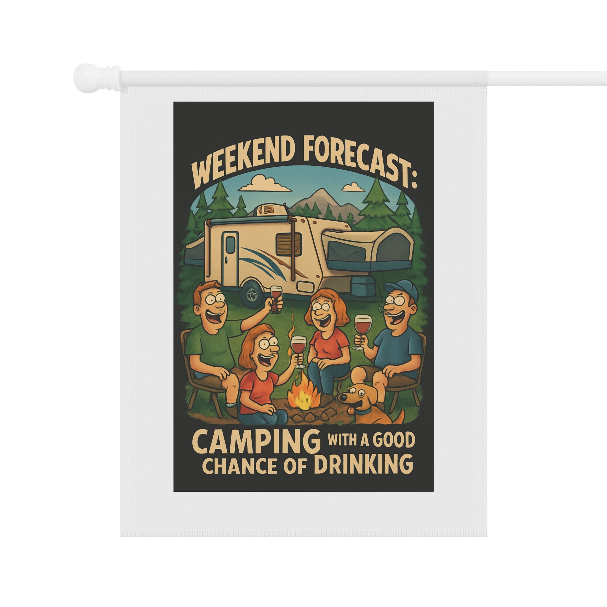 Camping Fun Garden Banner, Outdoor Decor, Patio Flag, Adventure Gift, RV Lovers Home Accent, Weekend BBQ Decoration