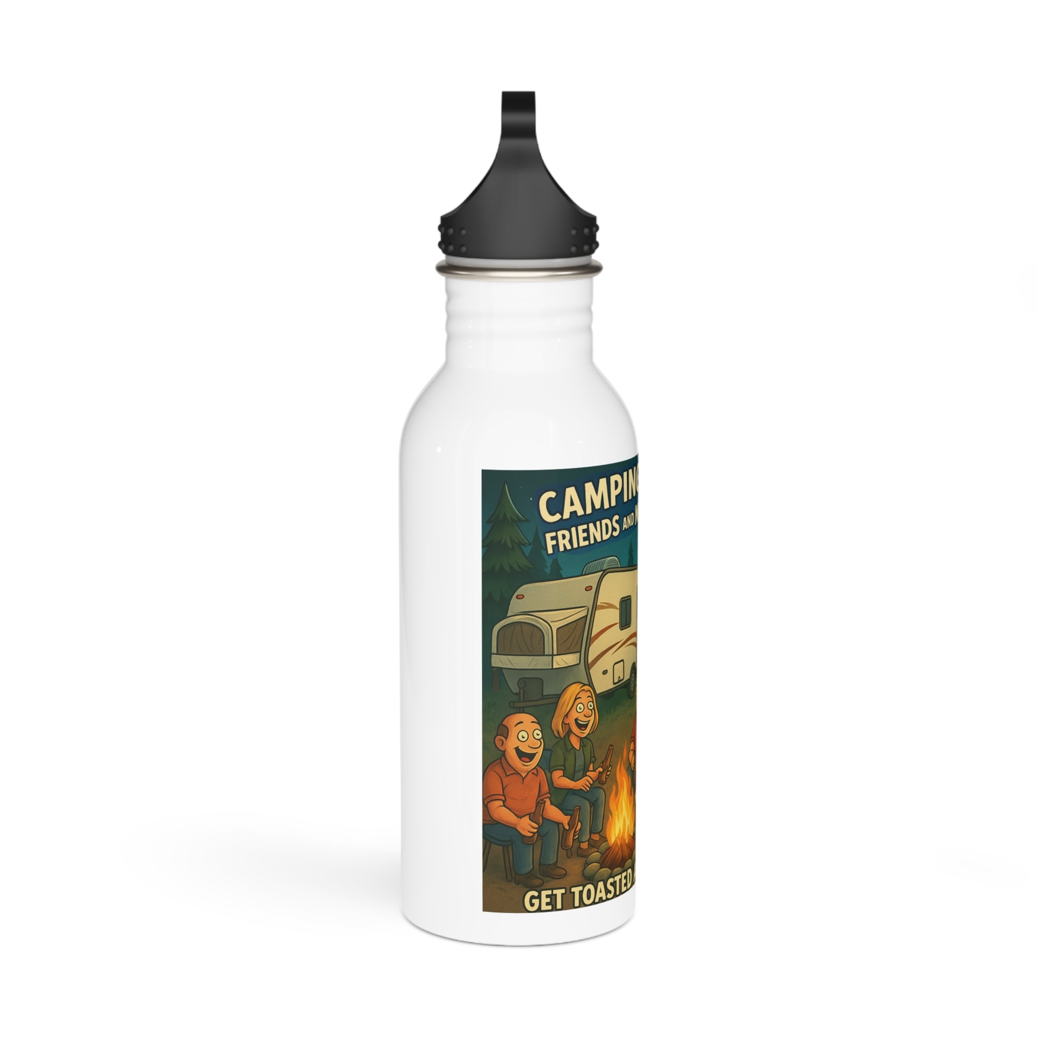 Camping Friends Stainless Steel Water Bottle, Adventure Hydration Flask, Outdoor Enthusiast Gift, Travel Water Bottle, Unique Campfire [...]