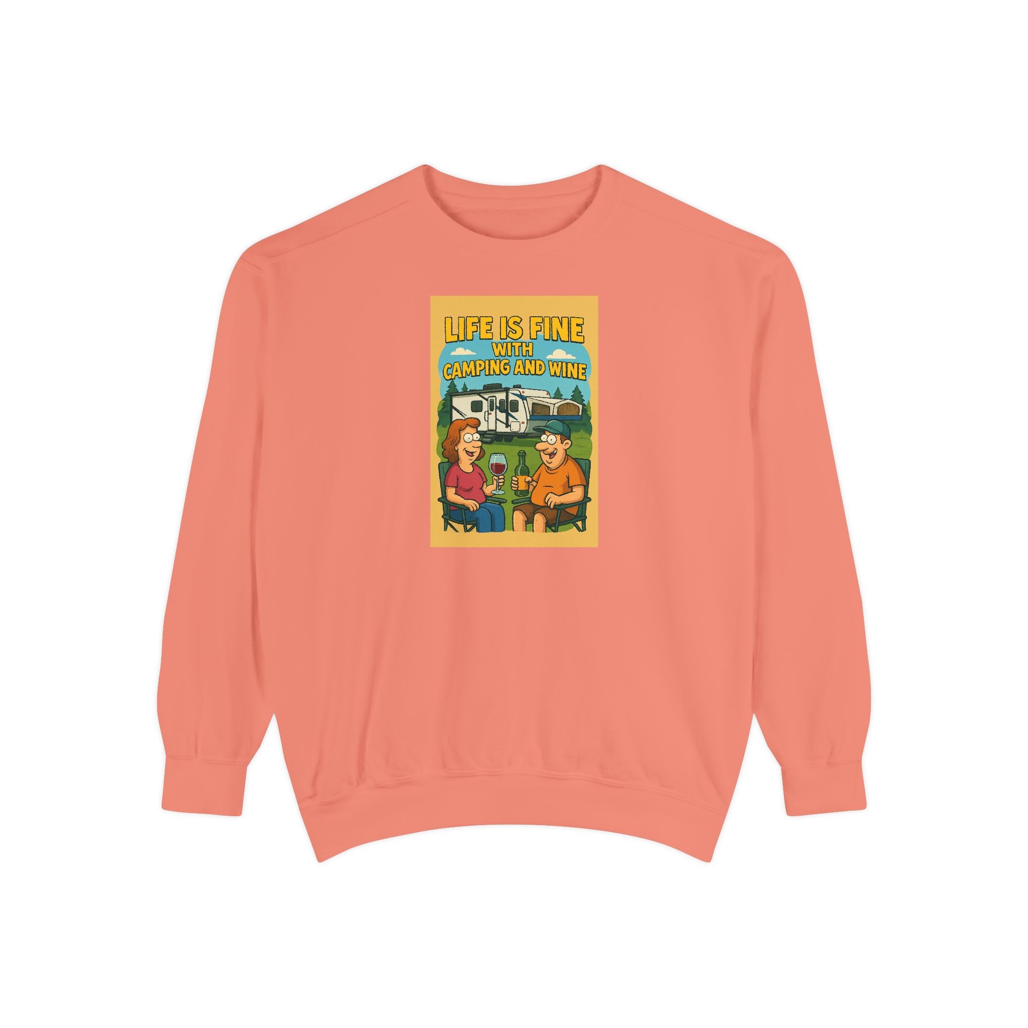 Vintage-Inspired Unisex Sweatshirt - "Life is Fine" Design, Cozy Gift, Casual Wear, Stylish Layering, Unisex Apparel