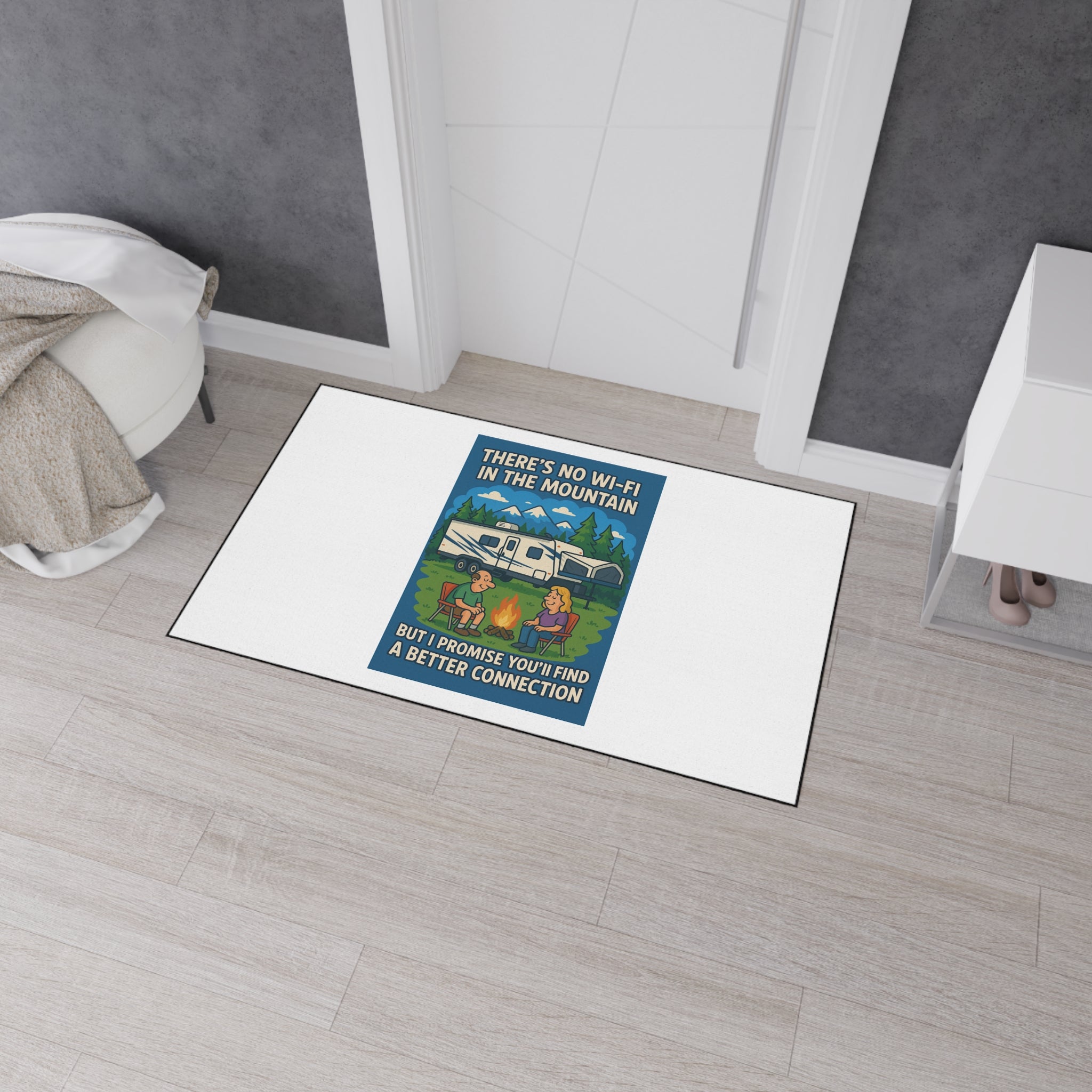 Camping Enthusiast Floor Mat, Retro Outdoor Rug, RV Decor, Campfire Mat, Gift for Nature Lovers, Cozy Cabin Accessory