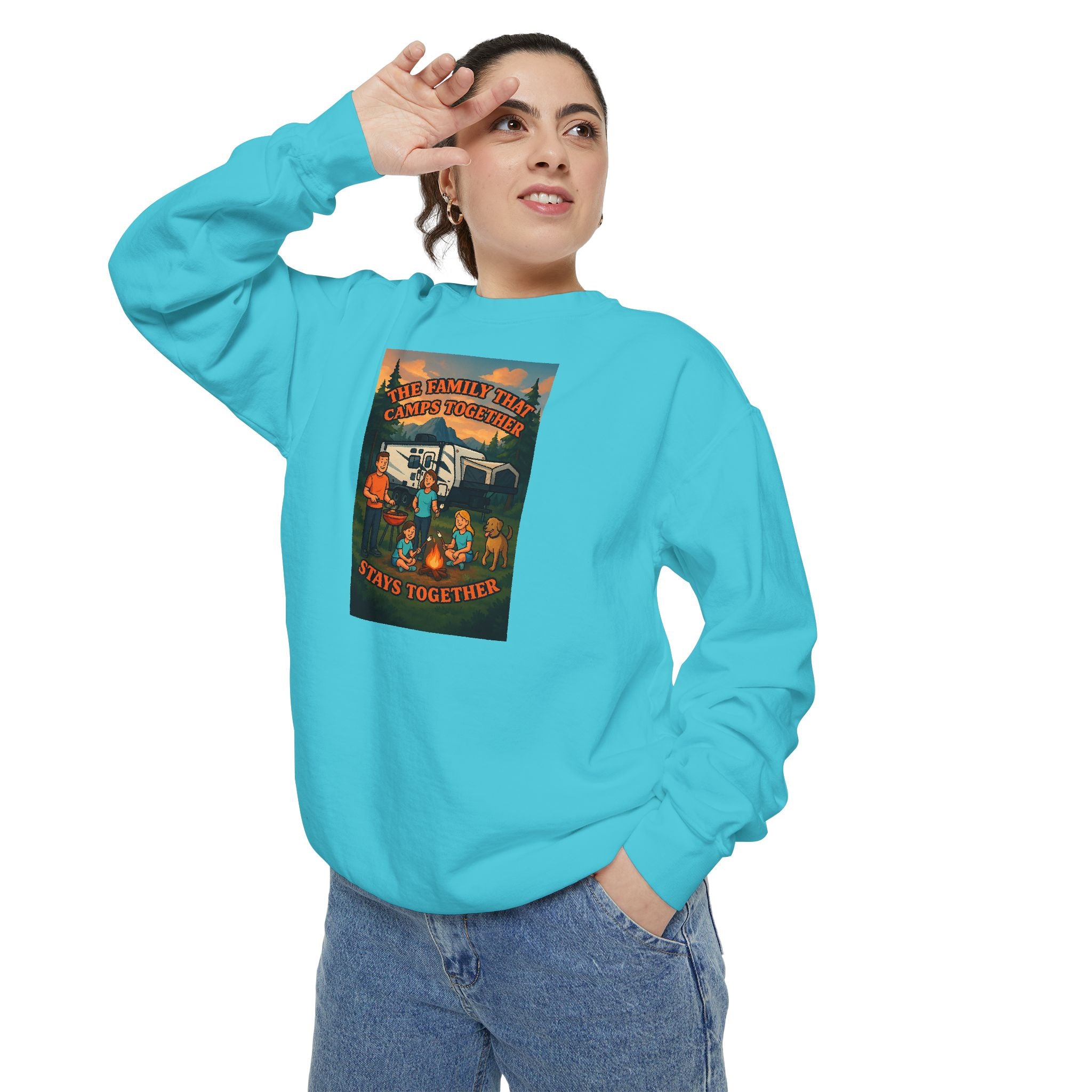 Cozy Unisex Garment-Dyed Sweatshirt with Retro Design, Perfect for Relaxing, Gift for Friends, Casual Wear, Fall Fashion, Warm Layer