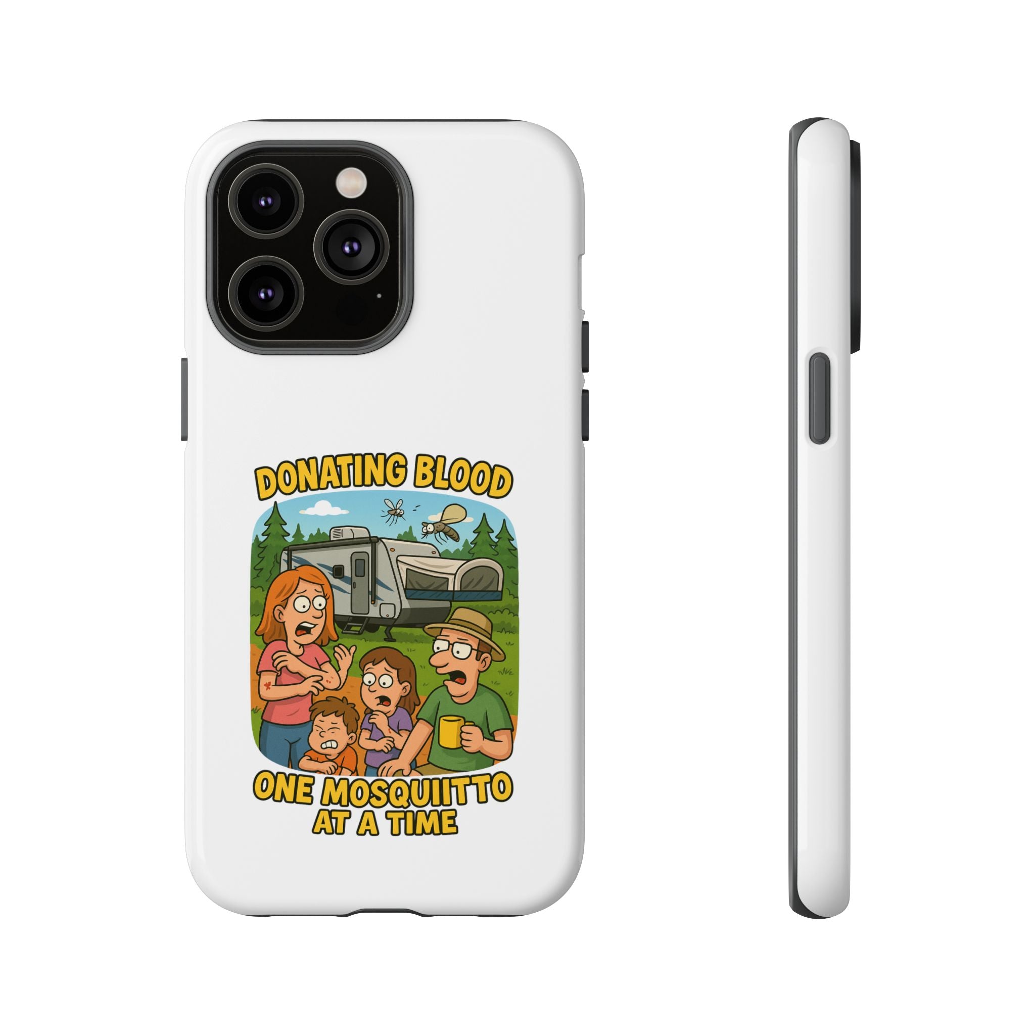 Humorous Phone Case - Donating Blood Mosquito Design, Funny Gift for Nurses, Outdoor Lovers, Eco-Friendly Gift, Summer Fun