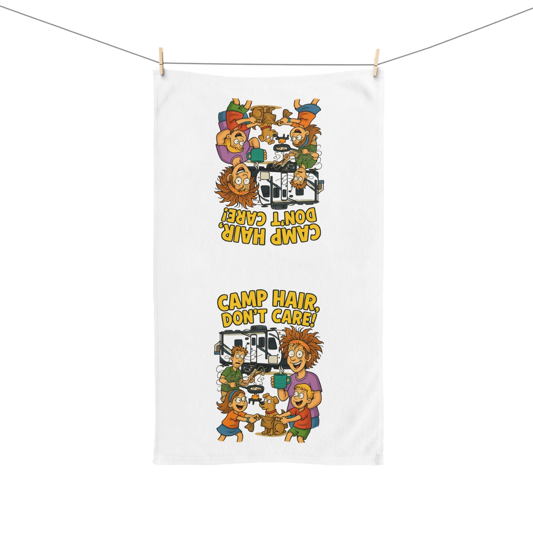 Camp Hair Don't Care Hand Towel | Fun Camping Decor, Gift for Camp Lovers, Kids Room Accessory, Funny Kitchen Towel, Outdoor Adventure [...]
