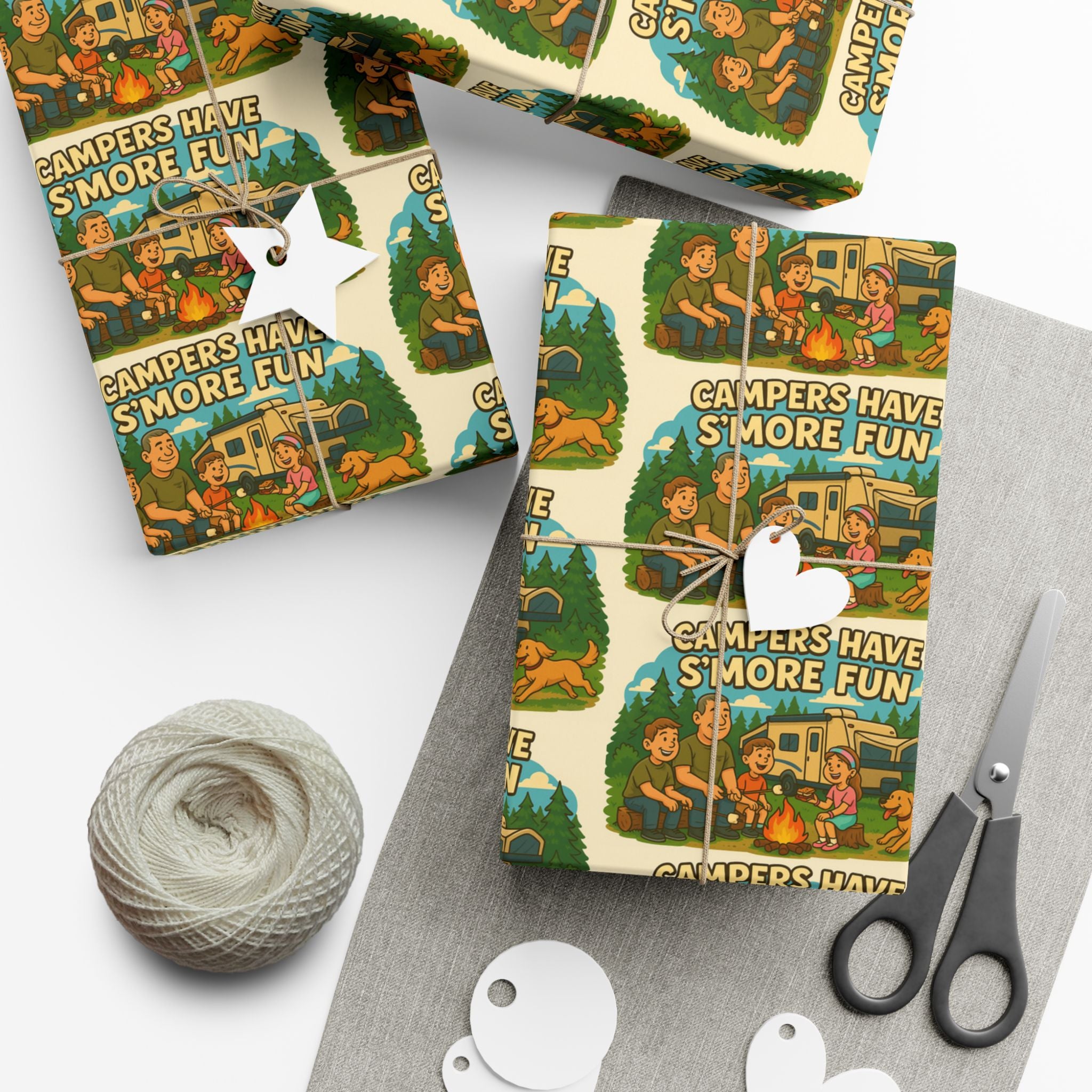 S'mores Camping Gift Wrap Paper